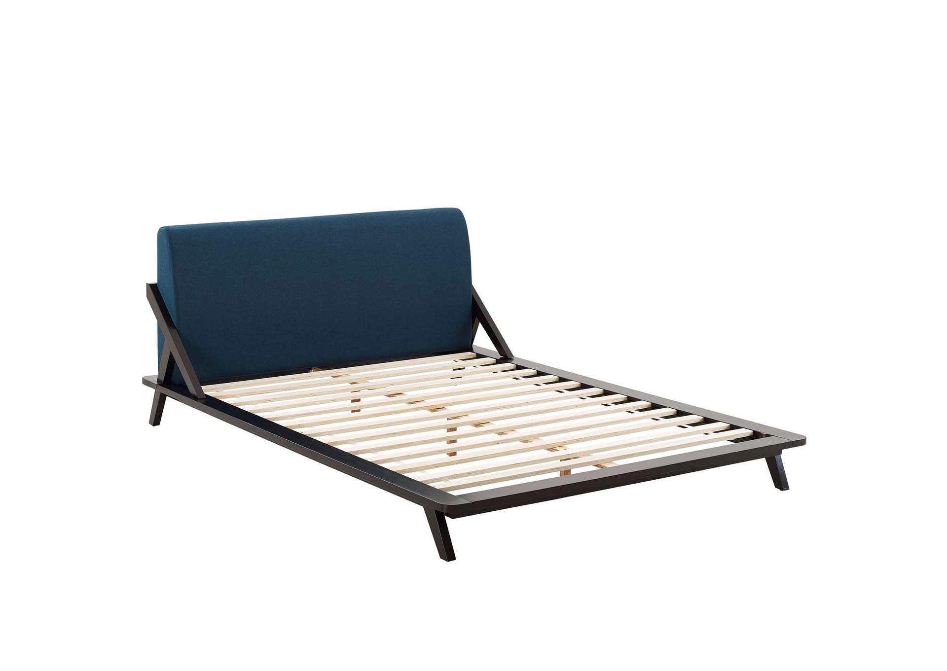 Cappuccino Blue Luella Queen Upholstered Fabric Platform Bed,Modway