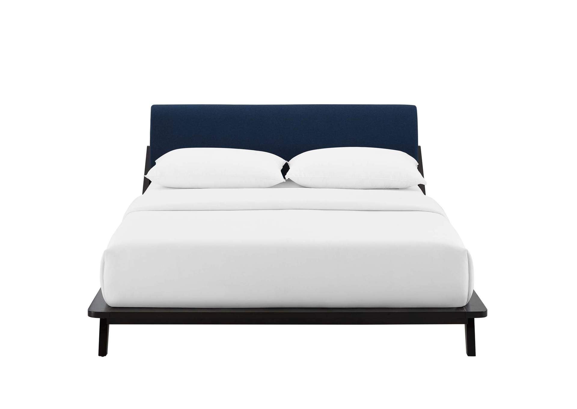 Cappuccino Blue Luella Queen Upholstered Fabric Platform Bed,Modway