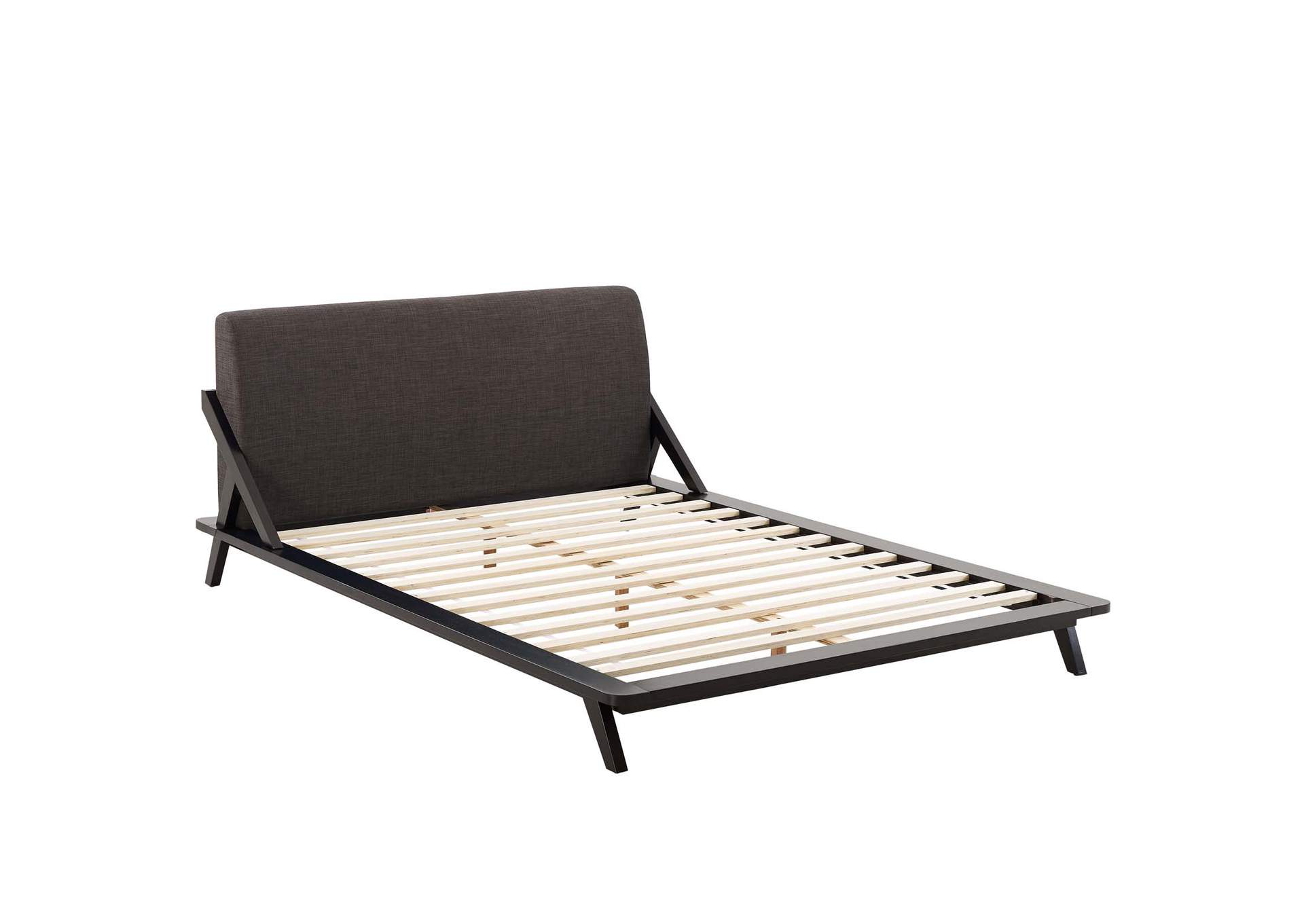 Cappuccino Brown Luella Queen Upholstered Fabric Platform Bed,Modway
