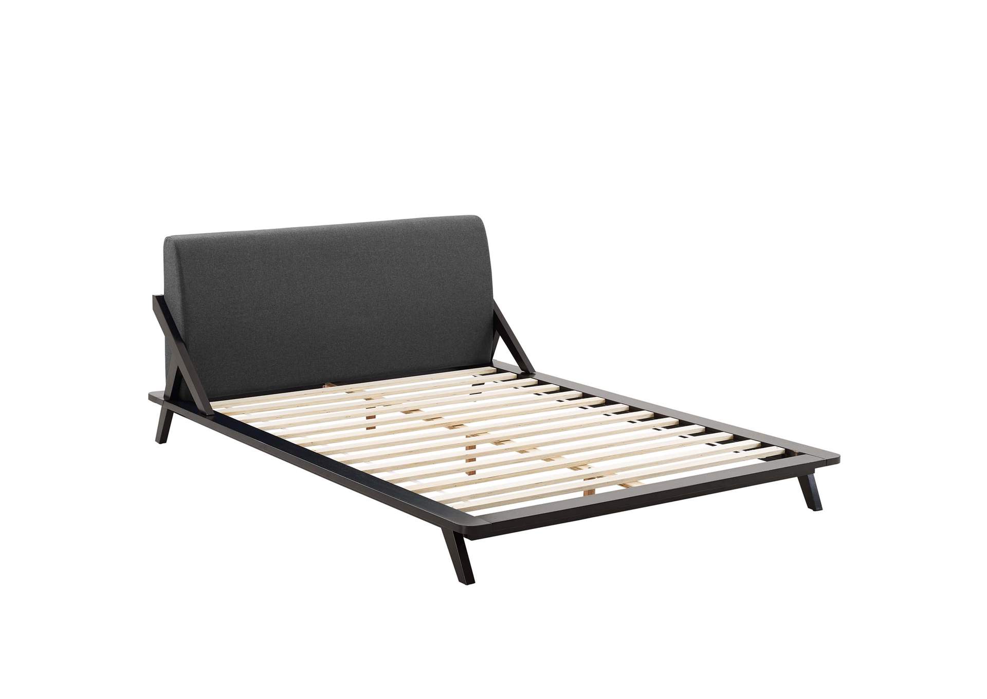 Cappuccino Gray Luella Queen Upholstered Fabric Platform Bed,Modway