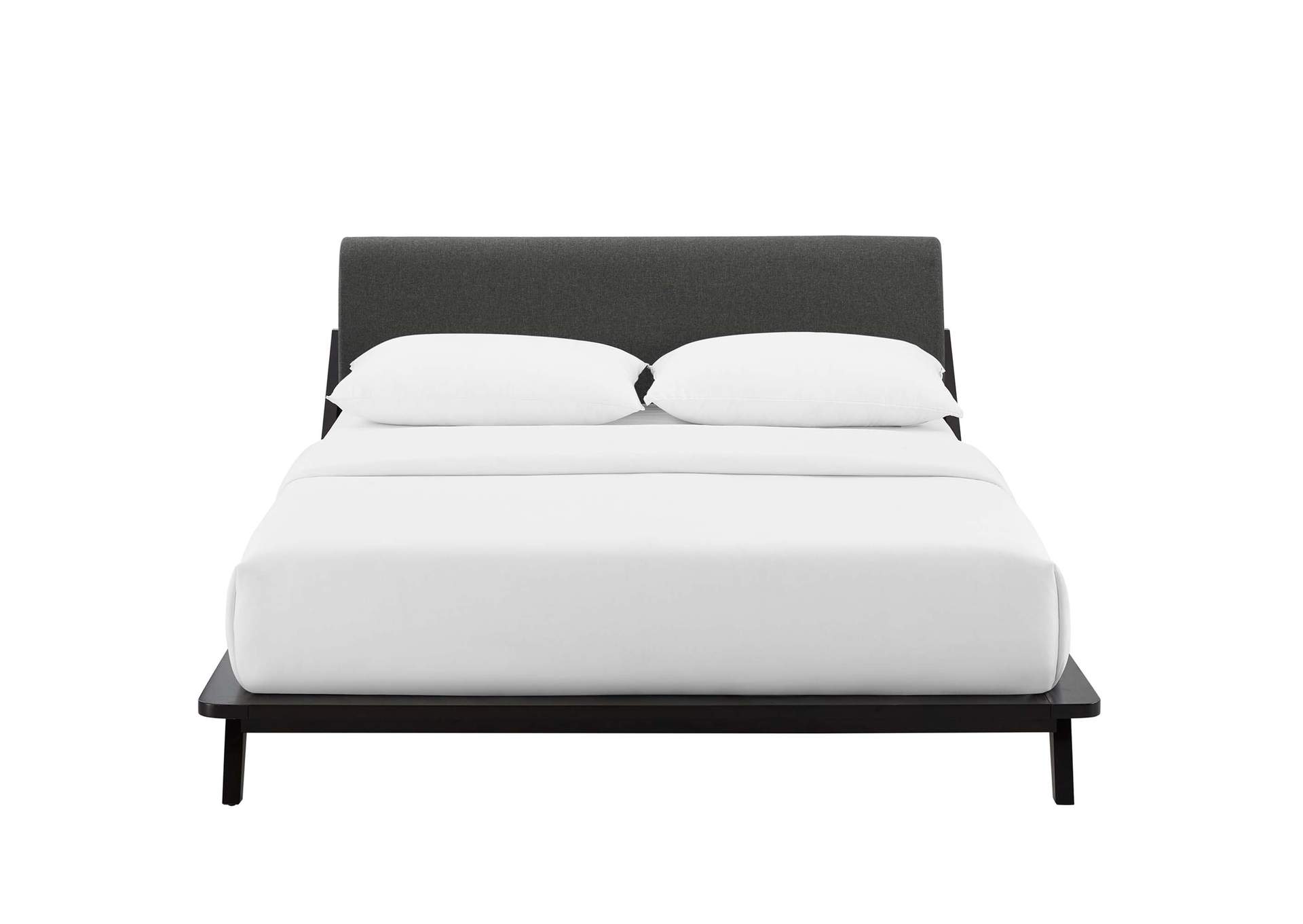 Cappuccino Gray Luella Queen Upholstered Fabric Platform Bed,Modway
