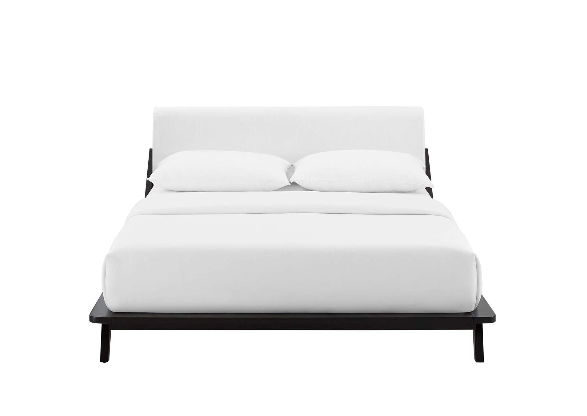 Cappuccino White Luella Queen Upholstered Fabric Platform Bed,Modway