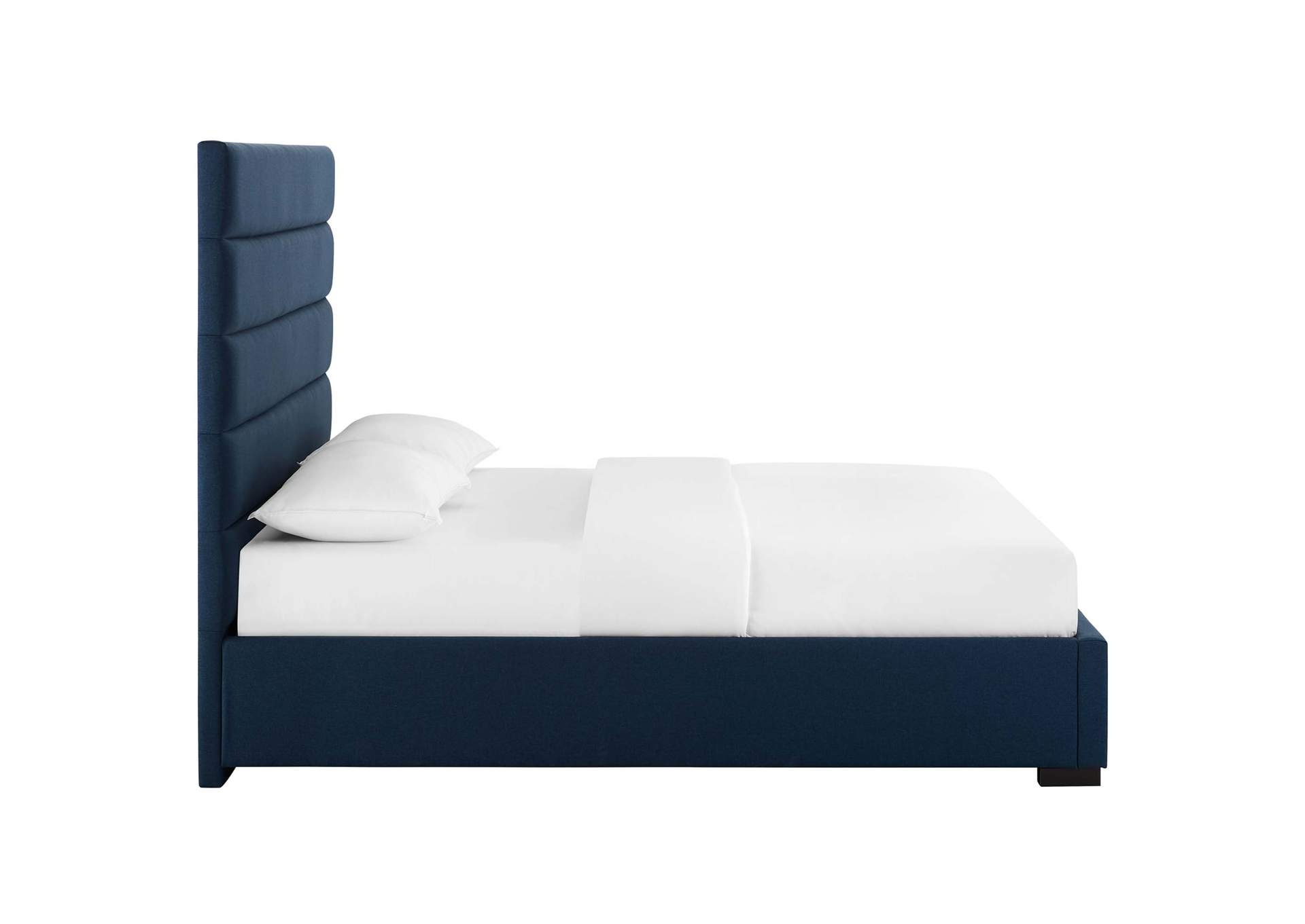 Blue Genevieve Queen Upholstered Fabric Platform Bed,Modway