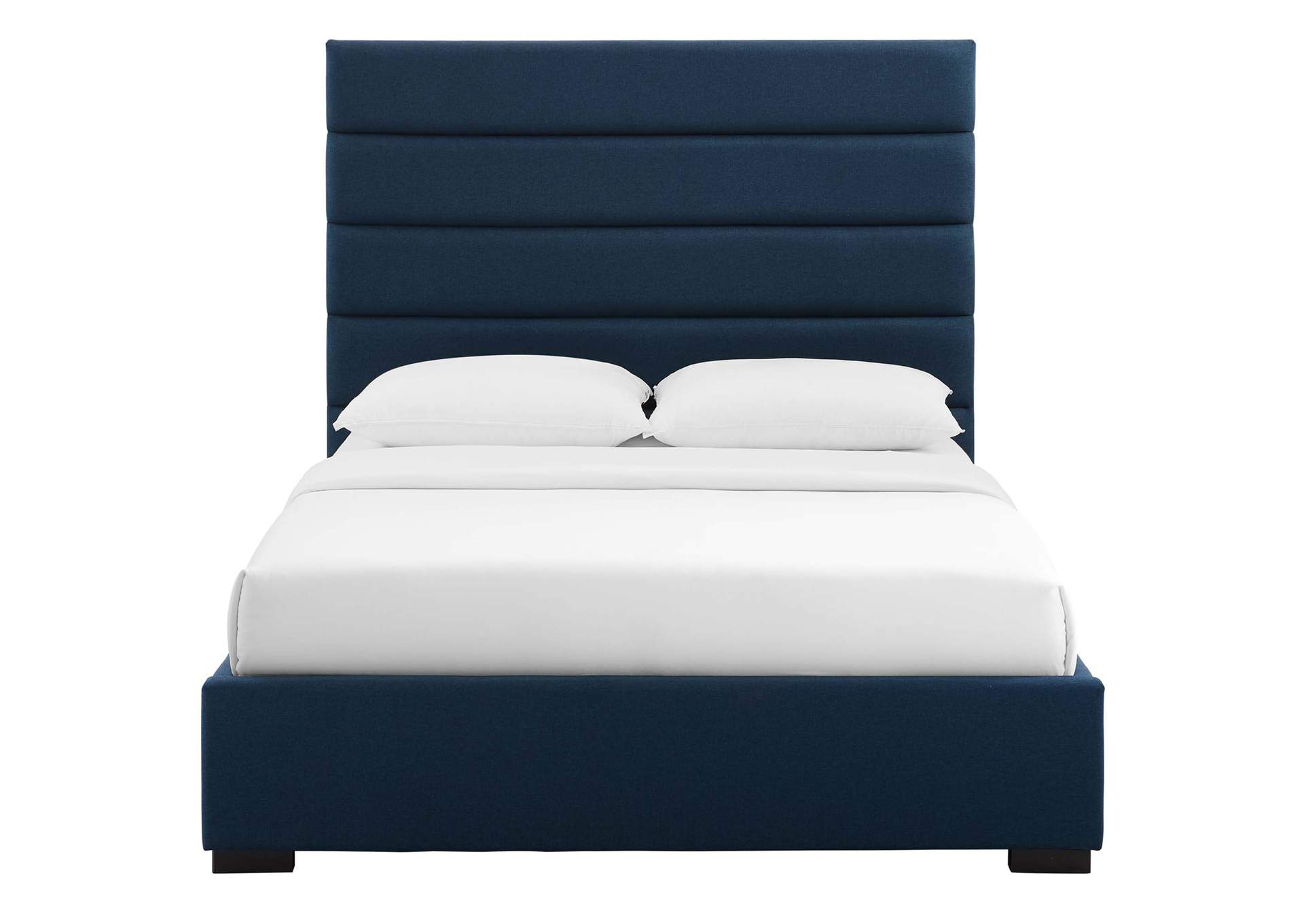 Blue Genevieve Queen Upholstered Fabric Platform Bed,Modway