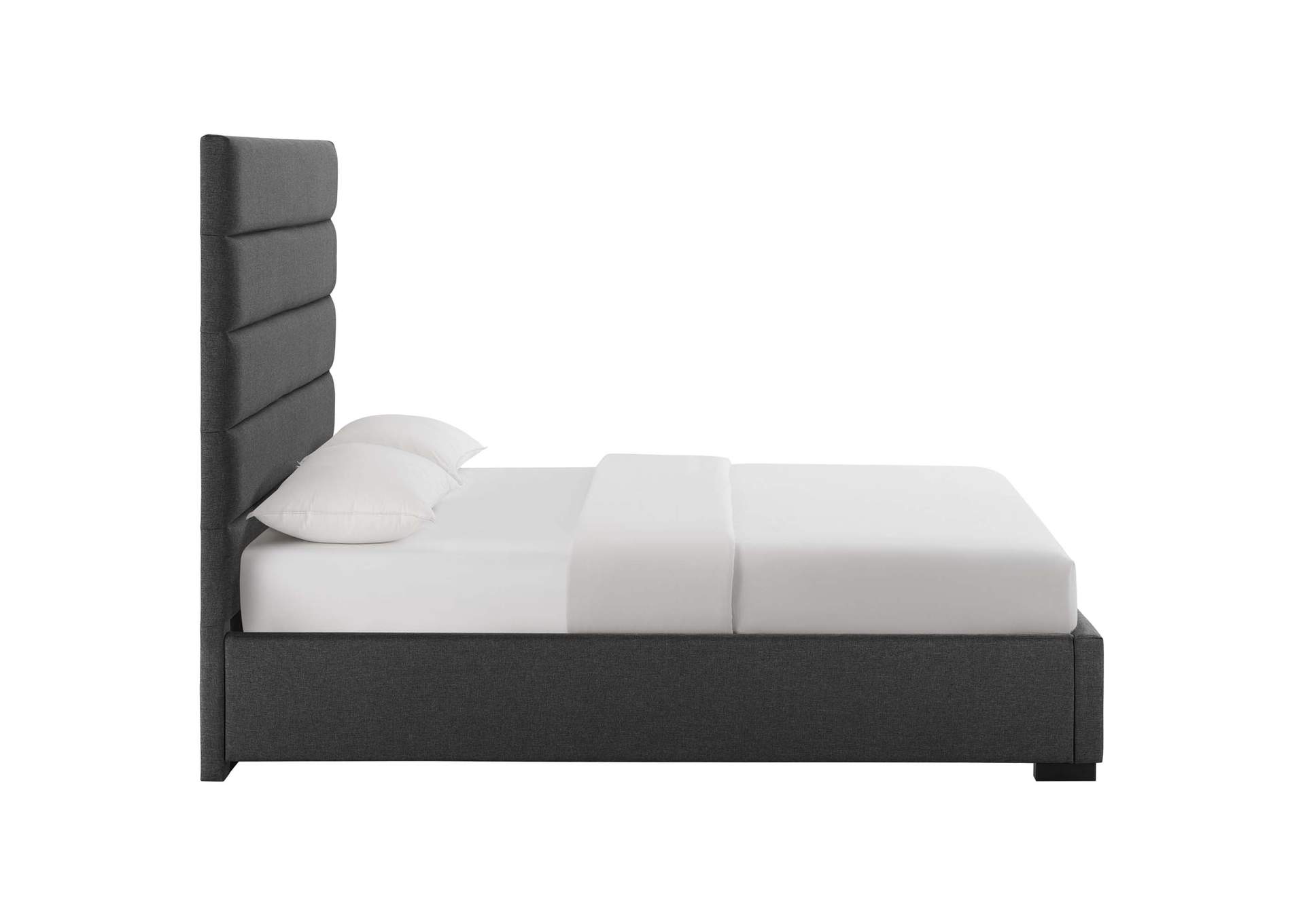 Gray Genevieve Queen Upholstered Fabric Platform Bed,Modway