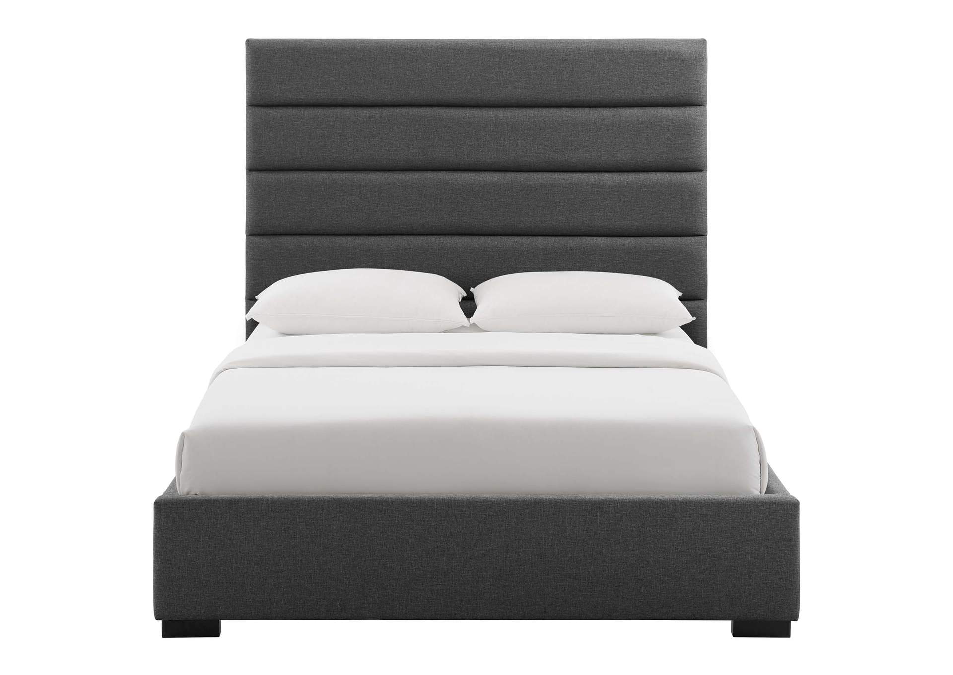 Gray Genevieve Queen Upholstered Fabric Platform Bed,Modway