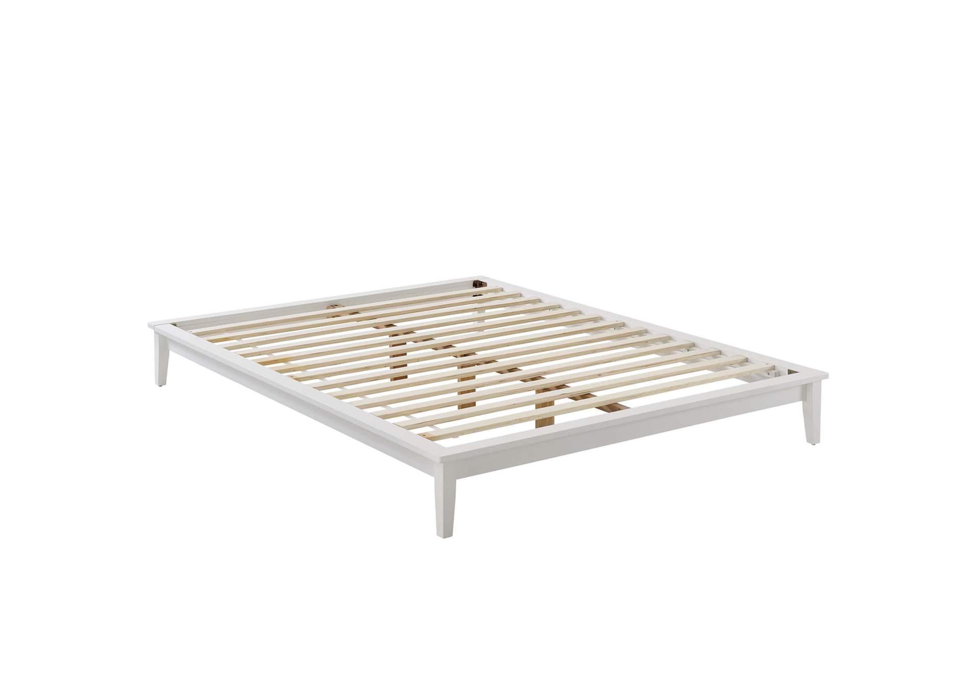 White Lodge Full Wood Platform Bed Frame,Modway