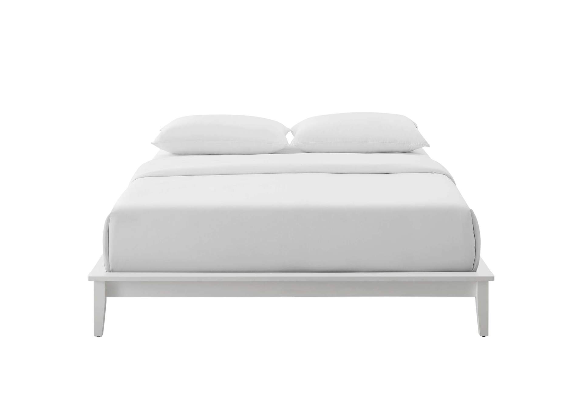 White Lodge Full Wood Platform Bed Frame,Modway