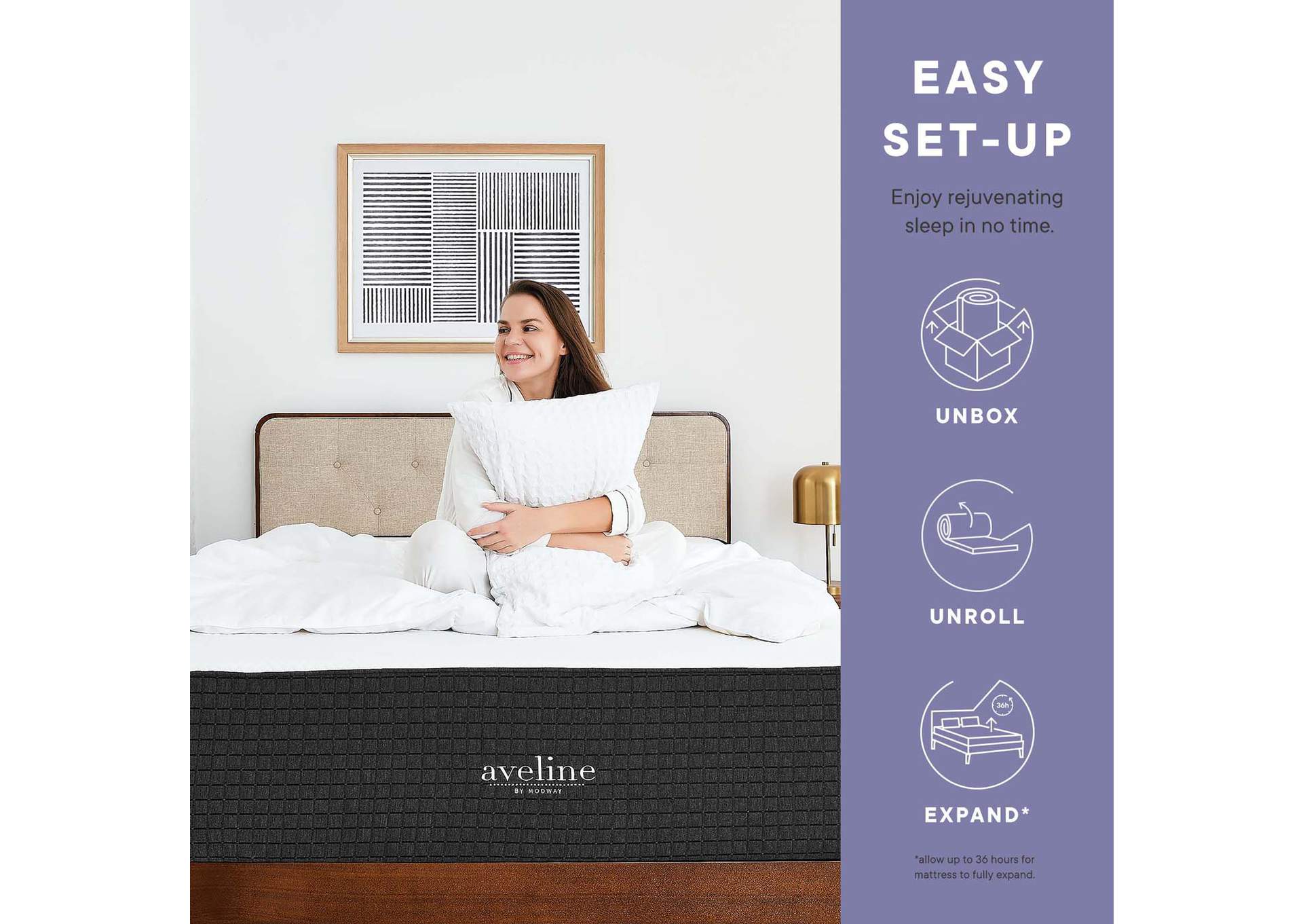 Aveline 10" California King Gel Memory Foam Mattress,Modway