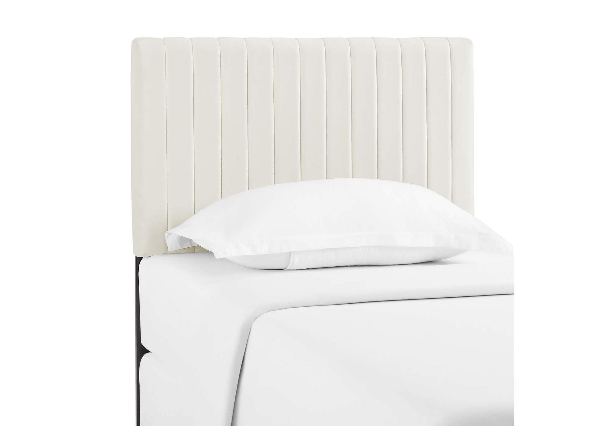 Keira Ivory Twin Performance Velvet Headboard,Modway