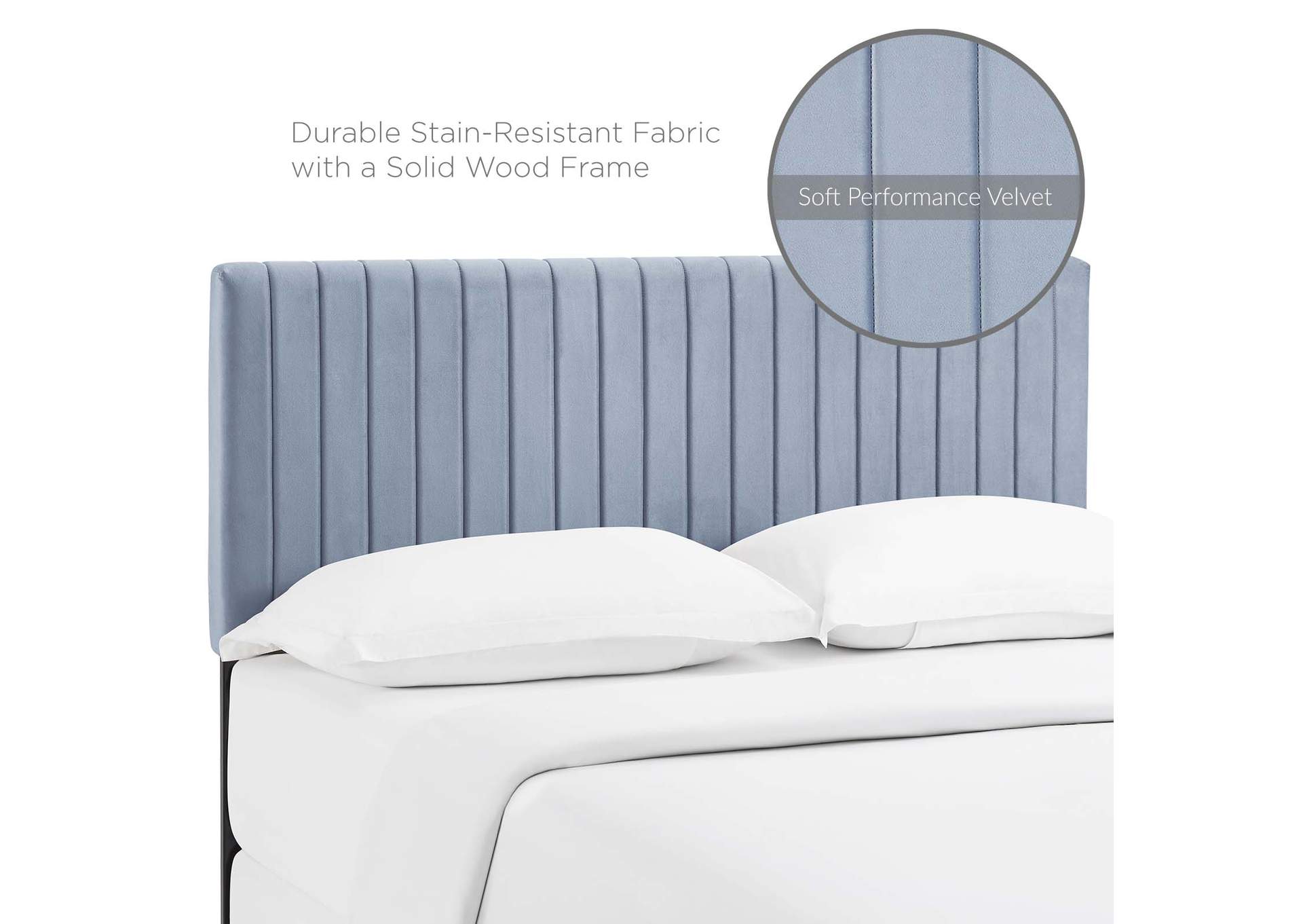 Keira Light Blue Full / Queen Performance Velvet Headboard,Modway