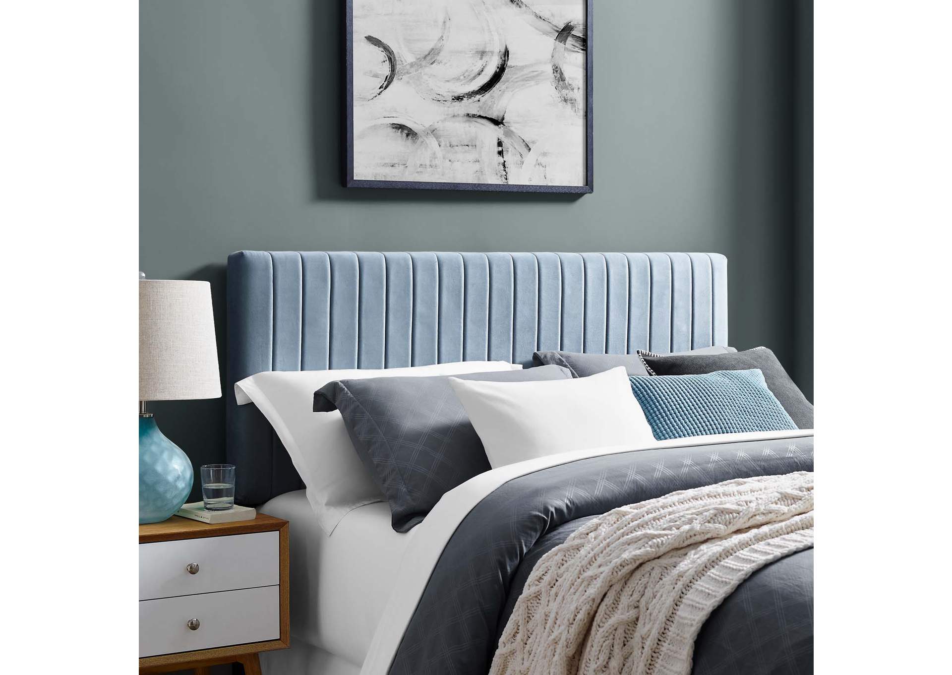 Keira Light Blue Full / Queen Performance Velvet Headboard,Modway