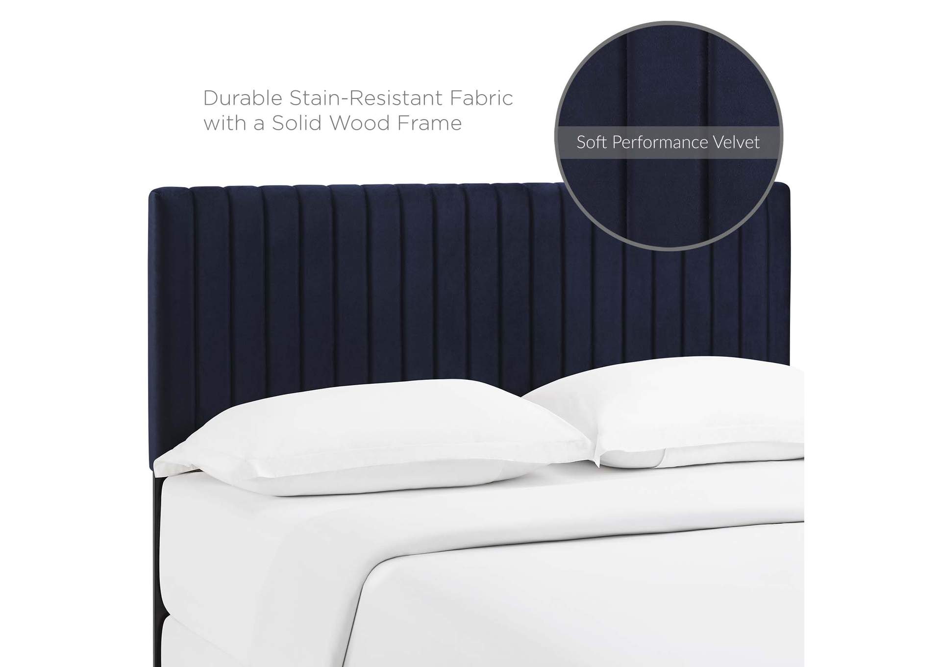 Keira Midnight Blue Full / Queen Performance Velvet Headboard,Modway