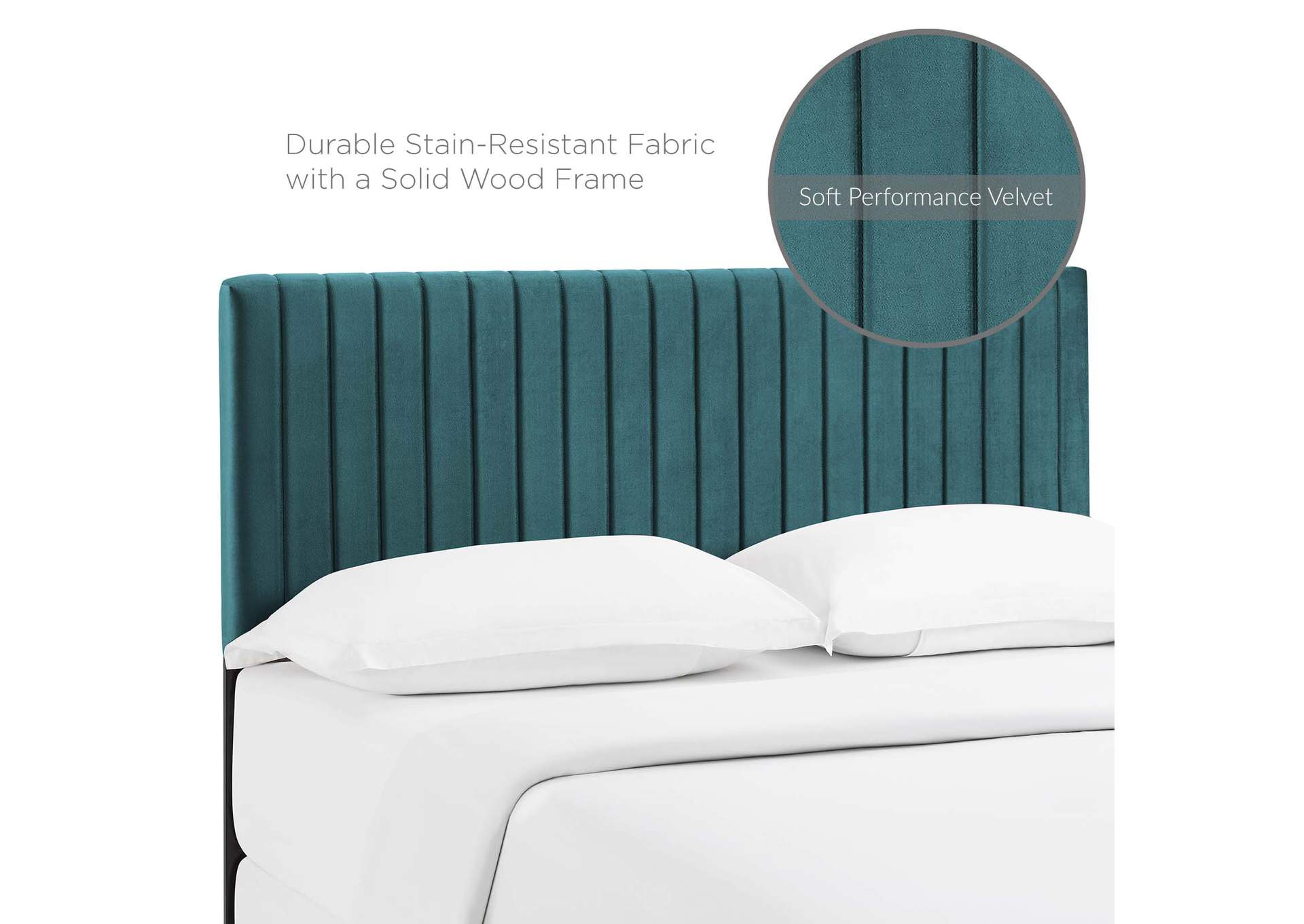 Keira Teal Full / Queen Performance Velvet Headboard,Modway