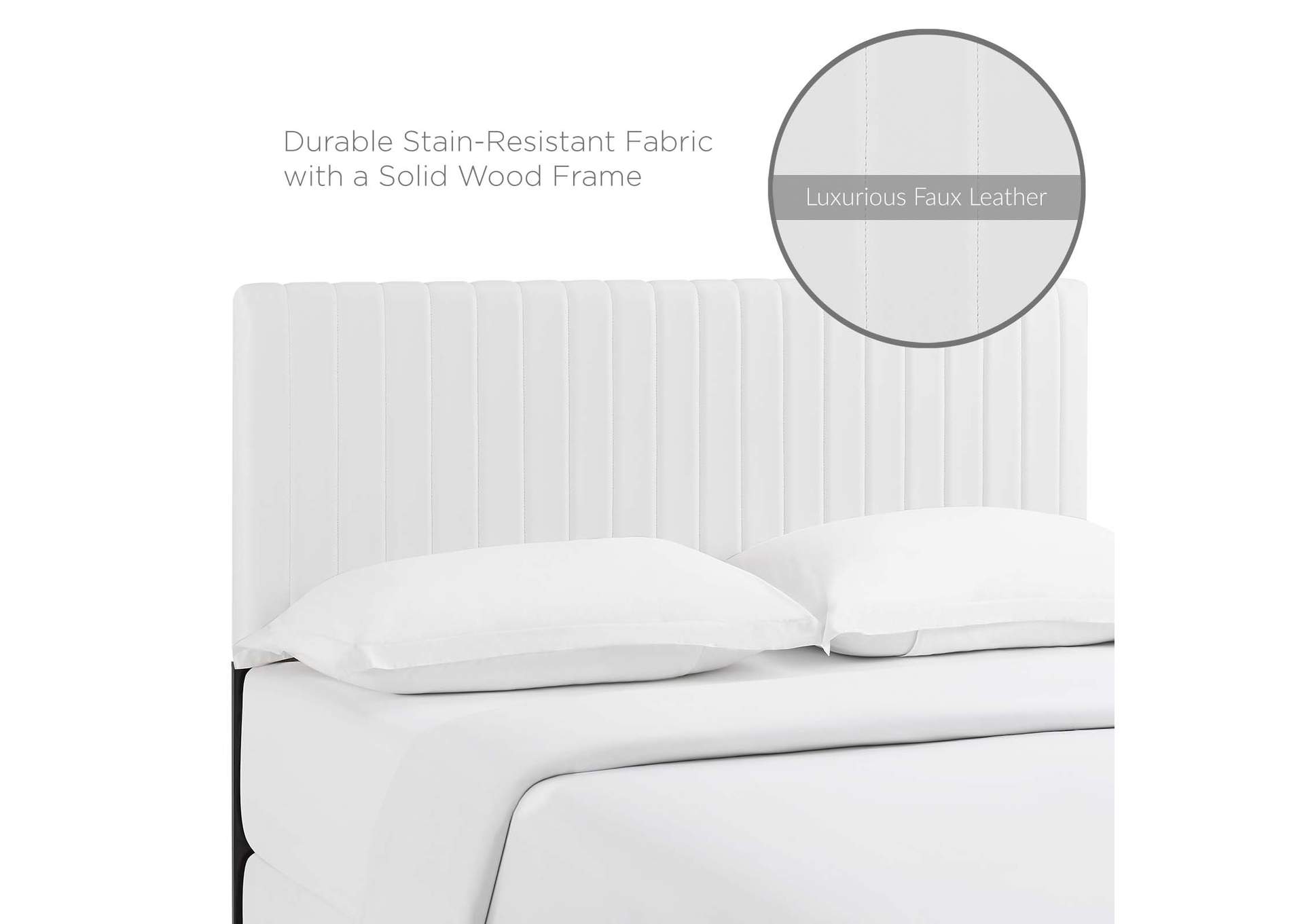 Keira White Full / Queen Faux Leather Headboard,Modway