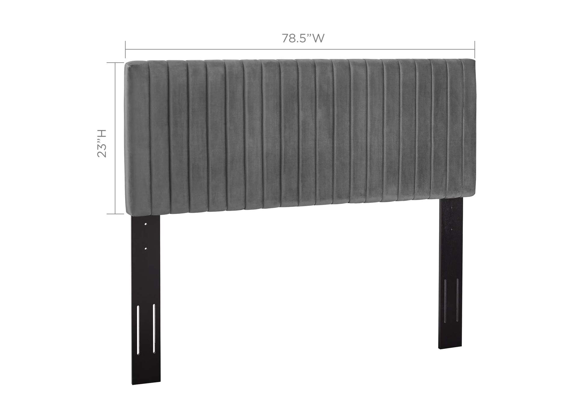 Keira Gray King/California King Performance Velvet Headboard,Modway