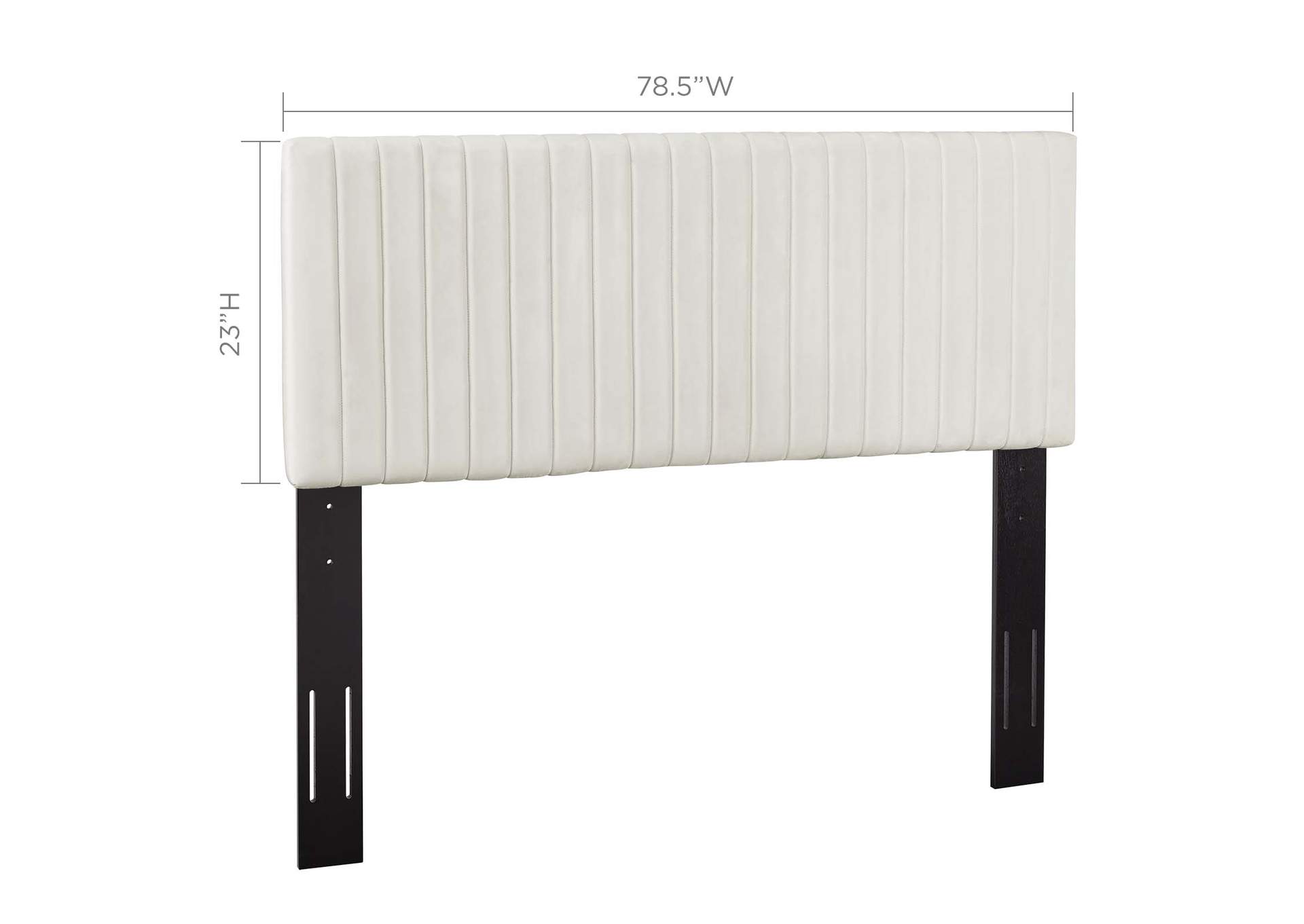 Keira Ivory King/California King Performance Velvet Headboard,Modway