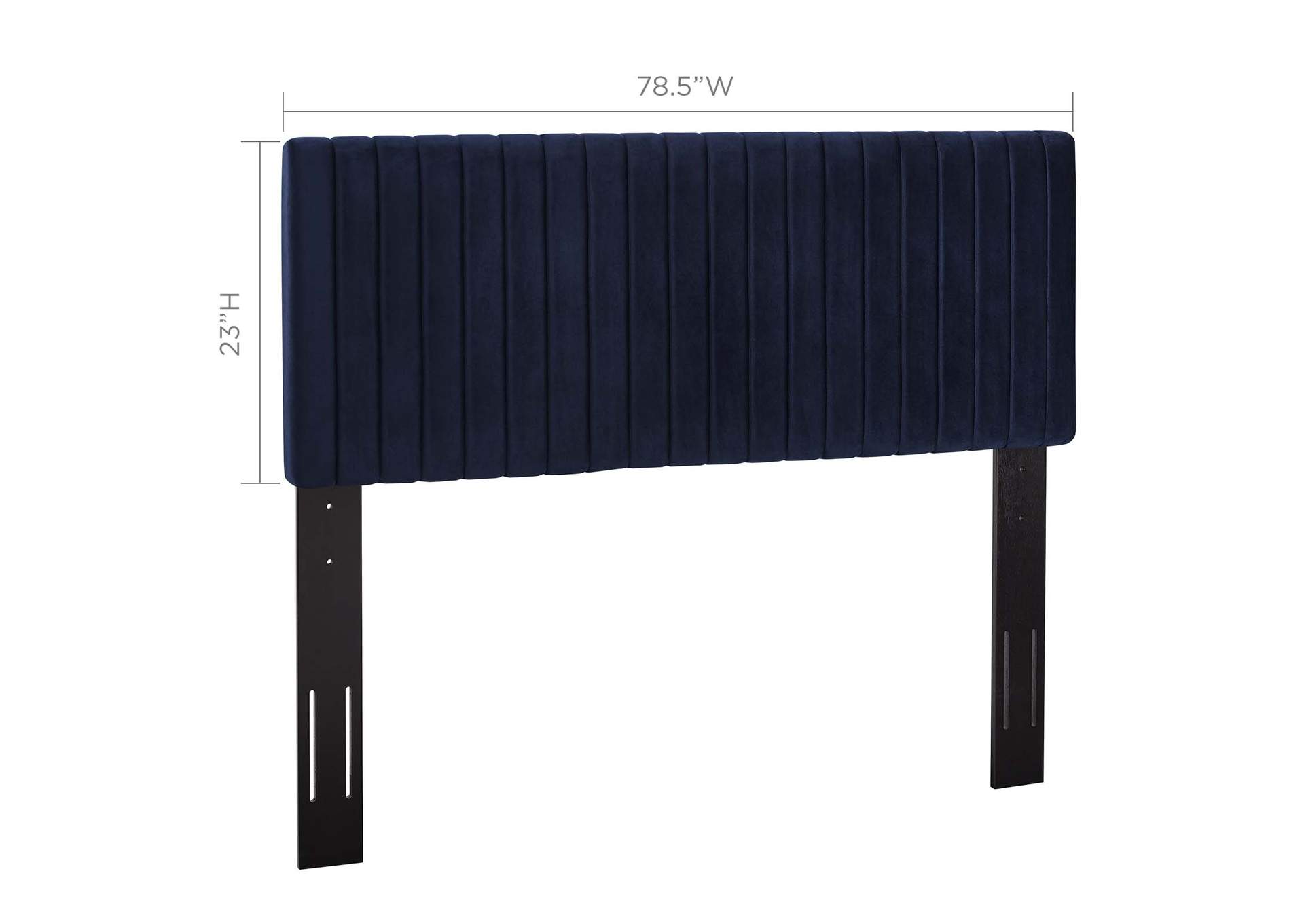 Keira Midnight Blue King/California King Performance Velvet Headboard,Modway