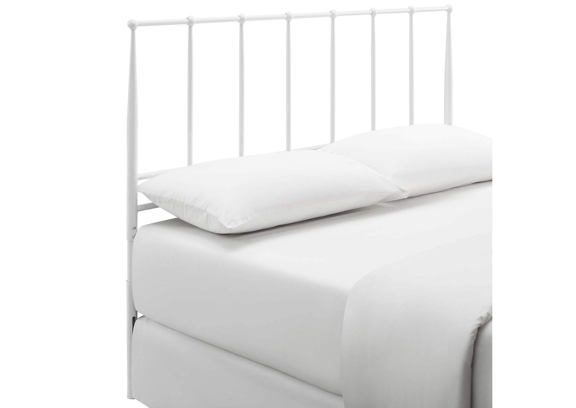 Kiana White Full Metal Stainless Steel Headboard,Modway