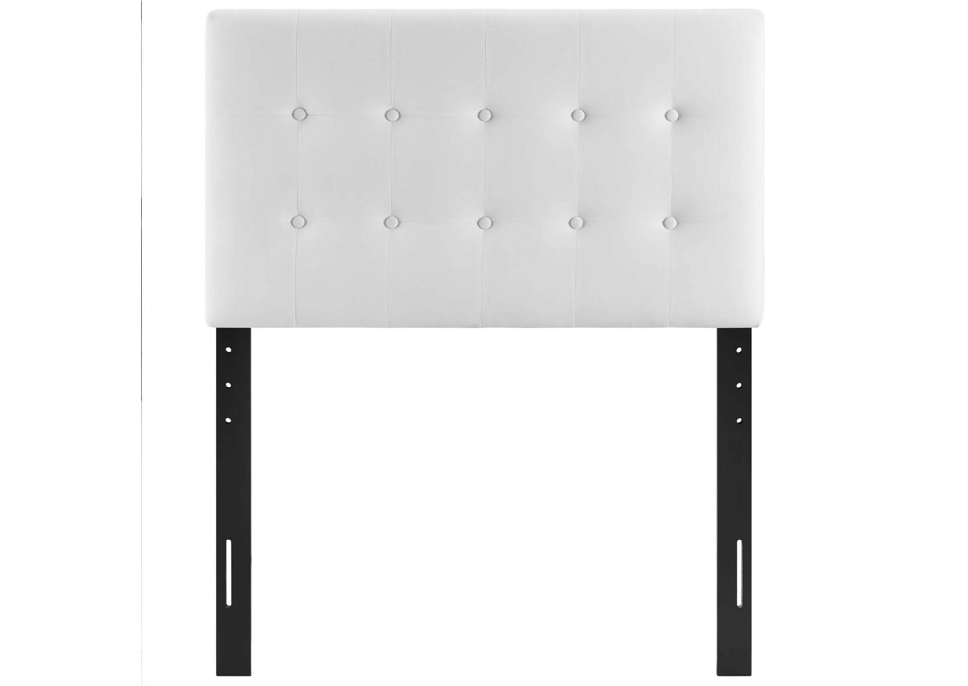 Emily White Twin Biscuit Tufted Performance Velvet Headboard,Modway