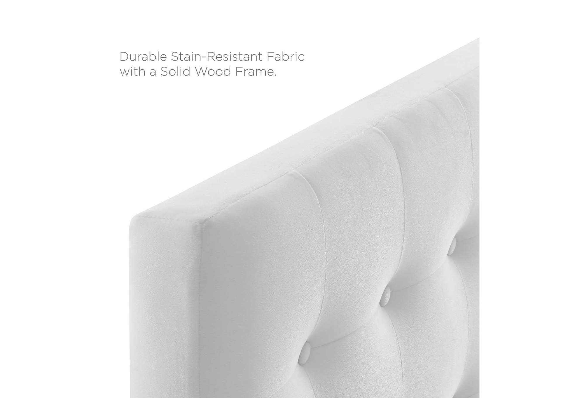 Emily White Twin Biscuit Tufted Performance Velvet Headboard,Modway