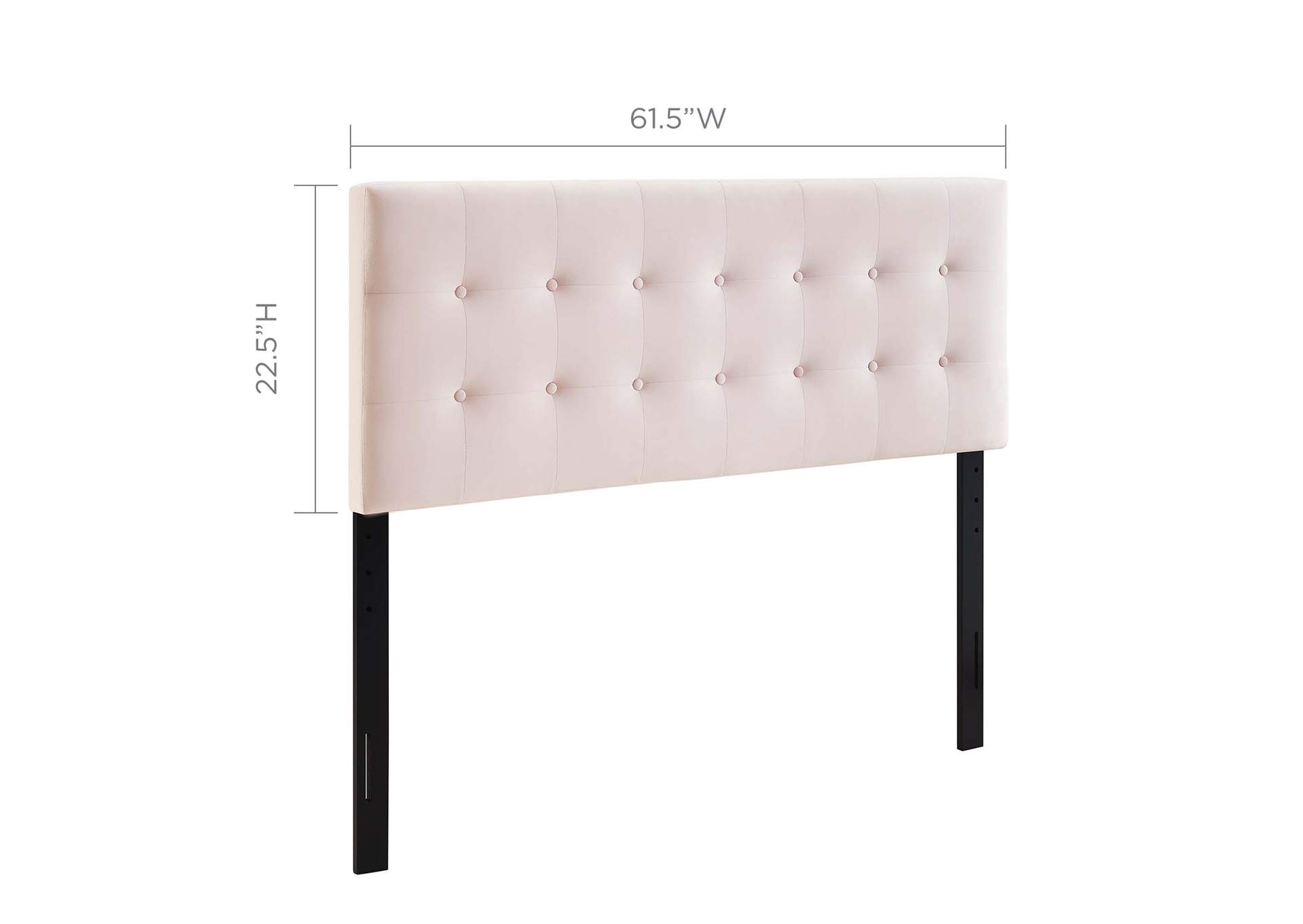 Emily Pink Queen Biscuit Tufted Performance Velvet Headboard,Modway