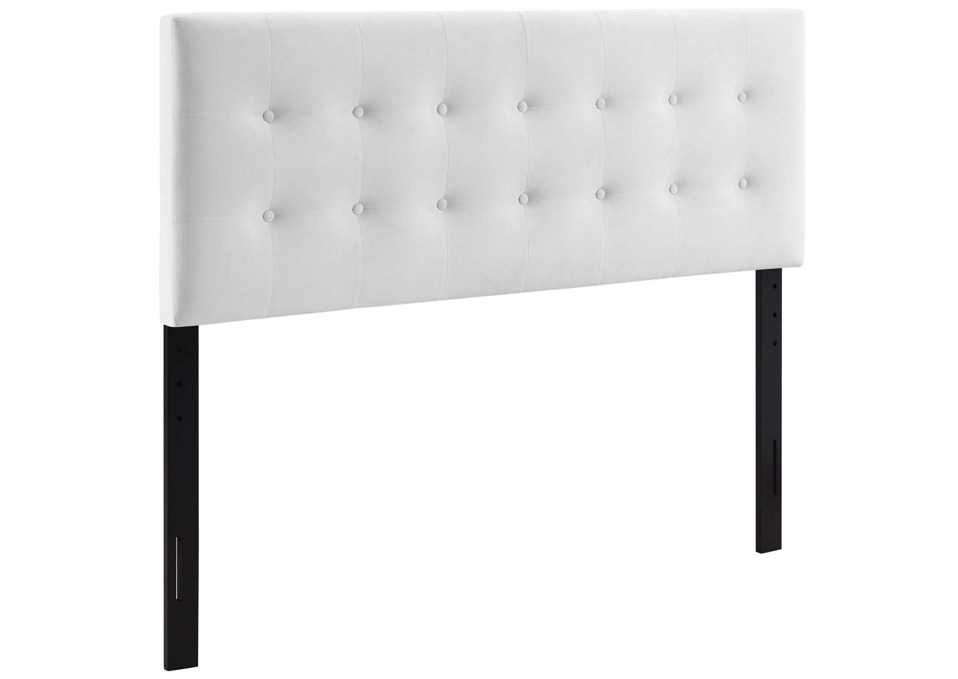 Emily White Queen Biscuit Tufted Performance Velvet Headboard,Modway