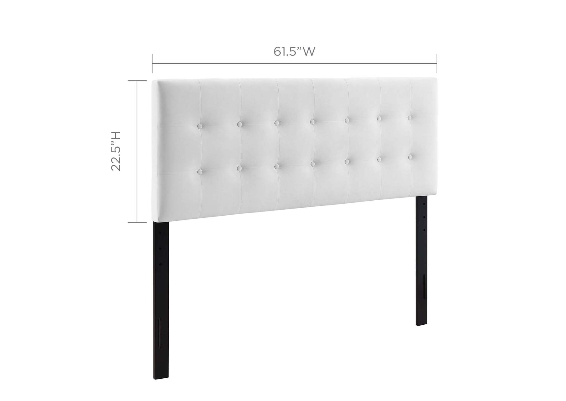 Emily White Queen Biscuit Tufted Performance Velvet Headboard,Modway