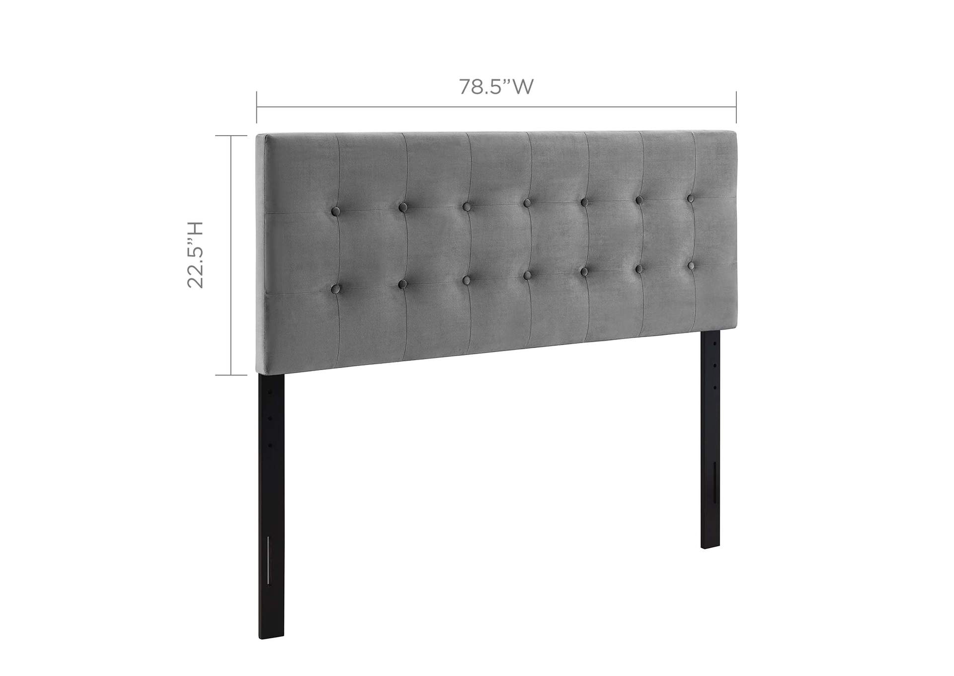 Emily Gray King Biscuit Tufted Performance Velvet Headboard,Modway