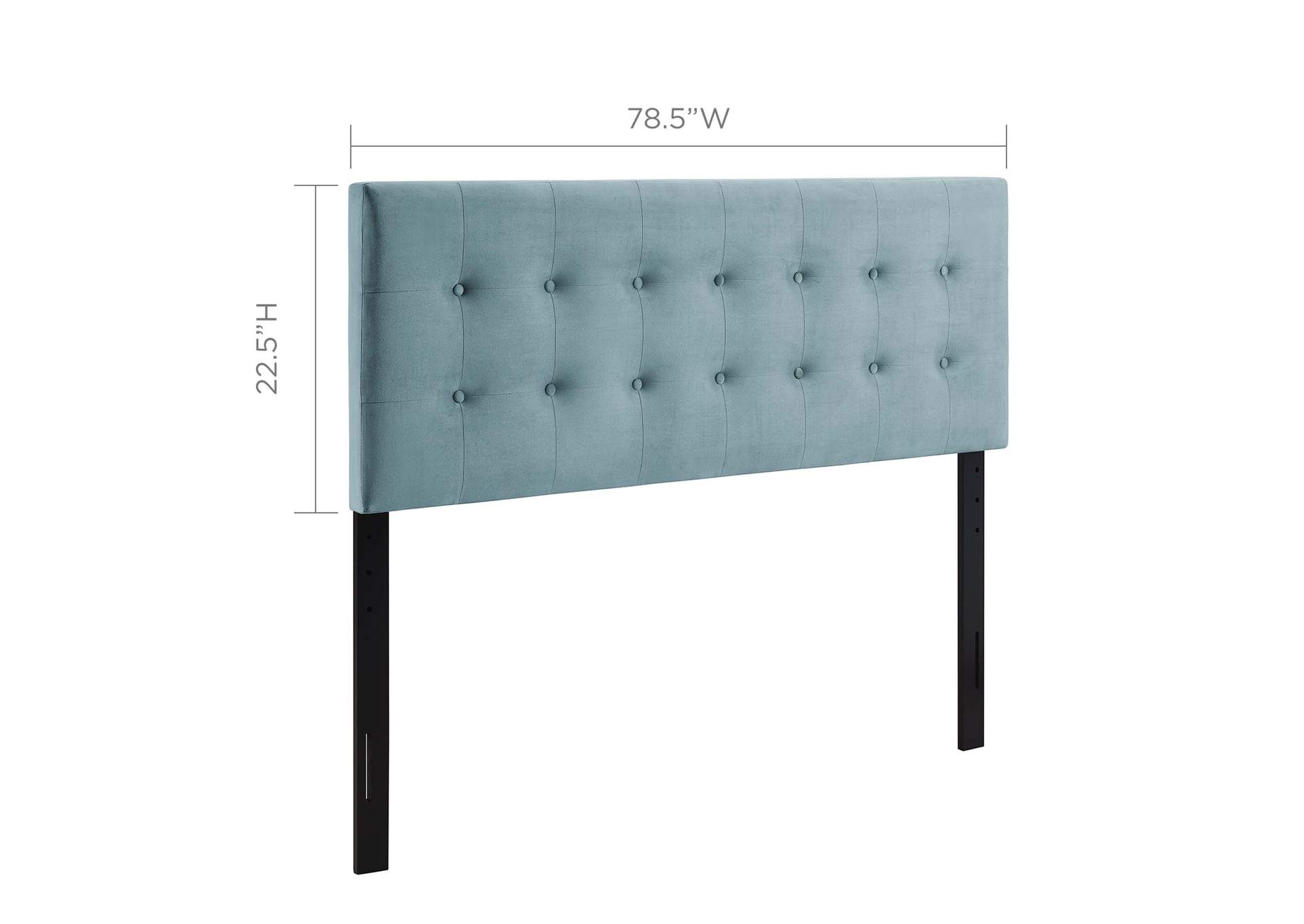 Emily Light Blue King Biscuit Tufted Performance Velvet Headboard,Modway