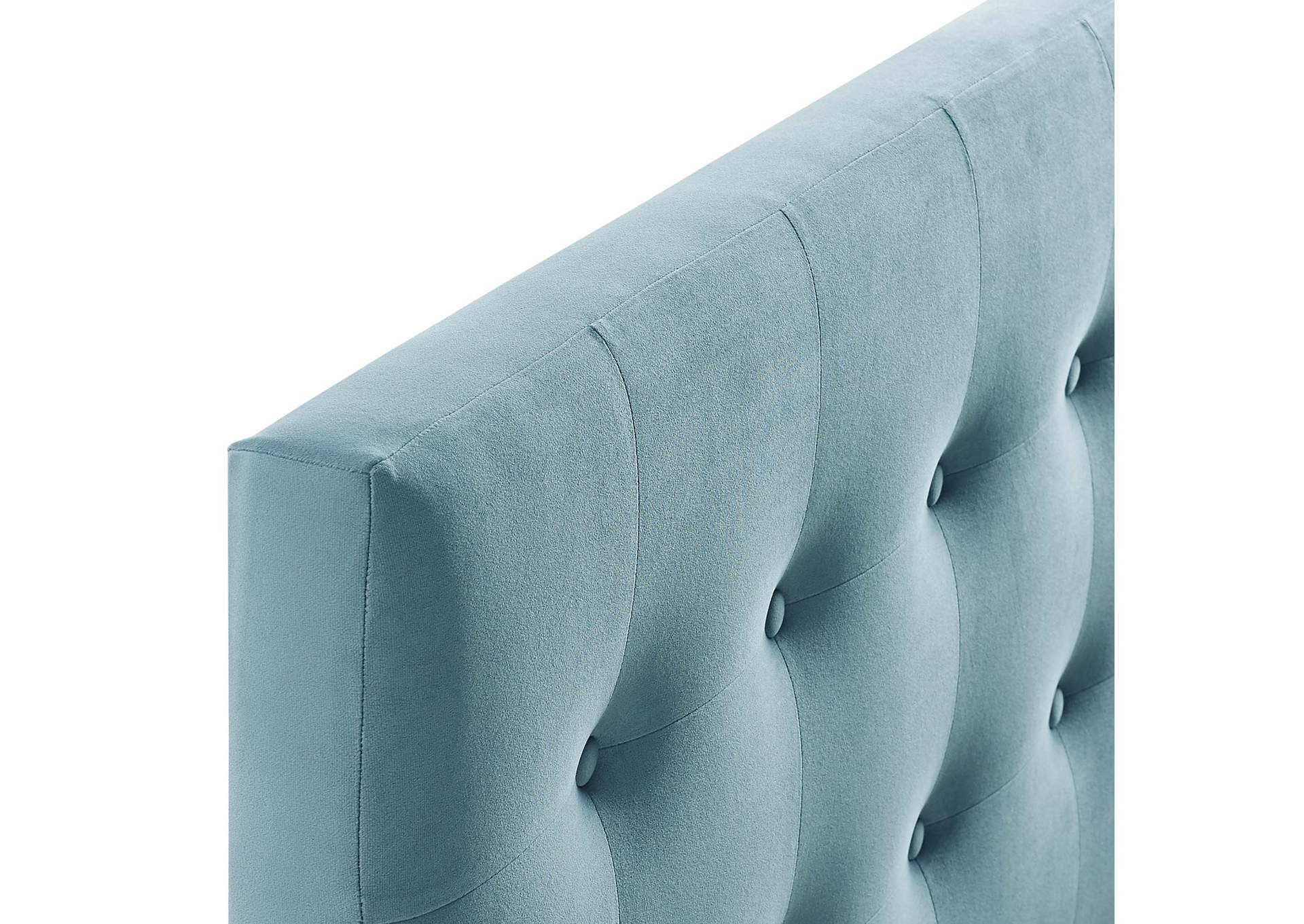 Emily Light Blue King Biscuit Tufted Performance Velvet Headboard,Modway