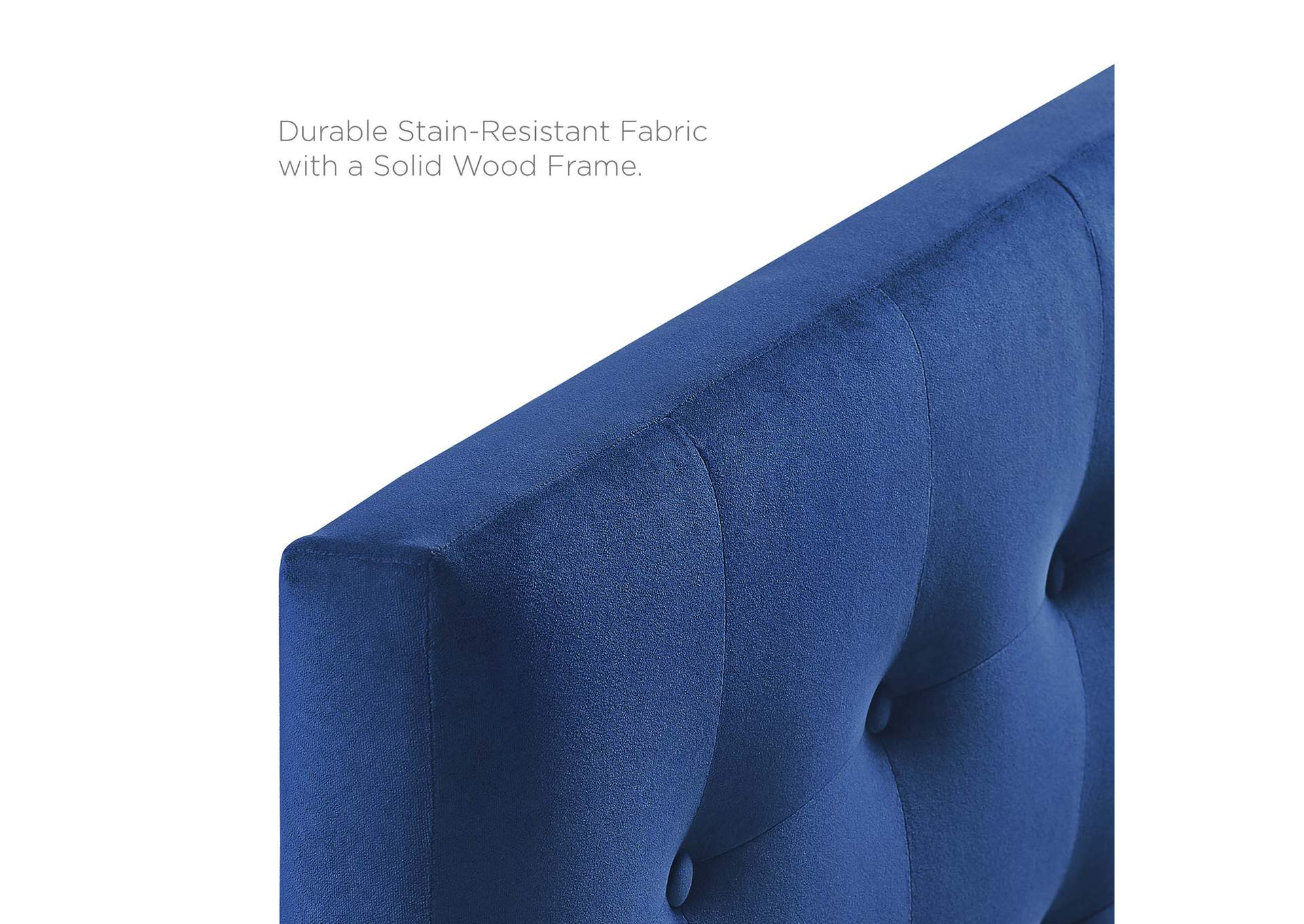 Emily Navy King Biscuit Tufted Performance Velvet Headboard,Modway