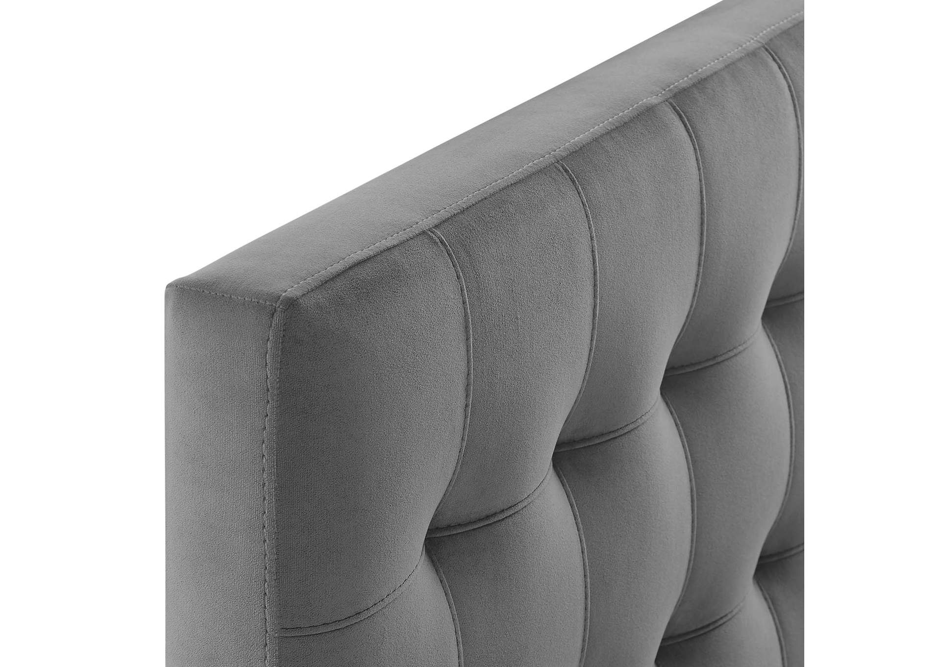 Lily Gray Biscuit Tufted Twin Performance Velvet Headboard,Modway