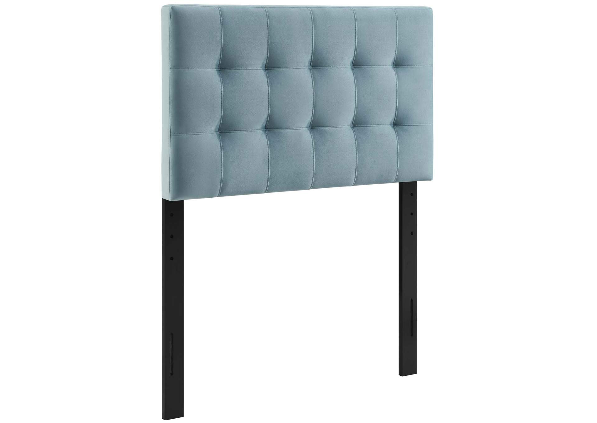 Lily Light Blue Biscuit Tufted Twin Performance Velvet Headboard,Modway
