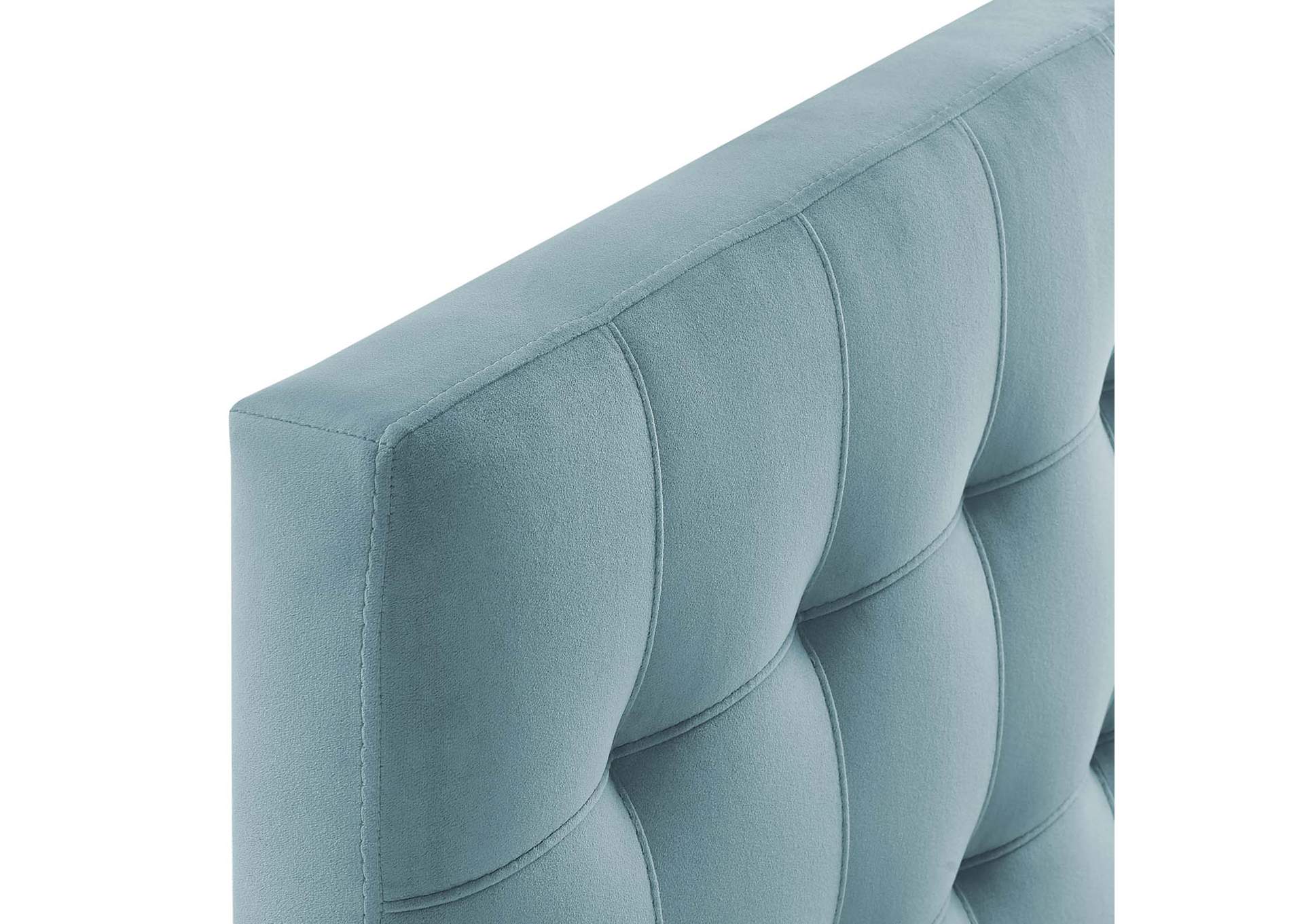 Lily Light Blue Biscuit Tufted Twin Performance Velvet Headboard,Modway
