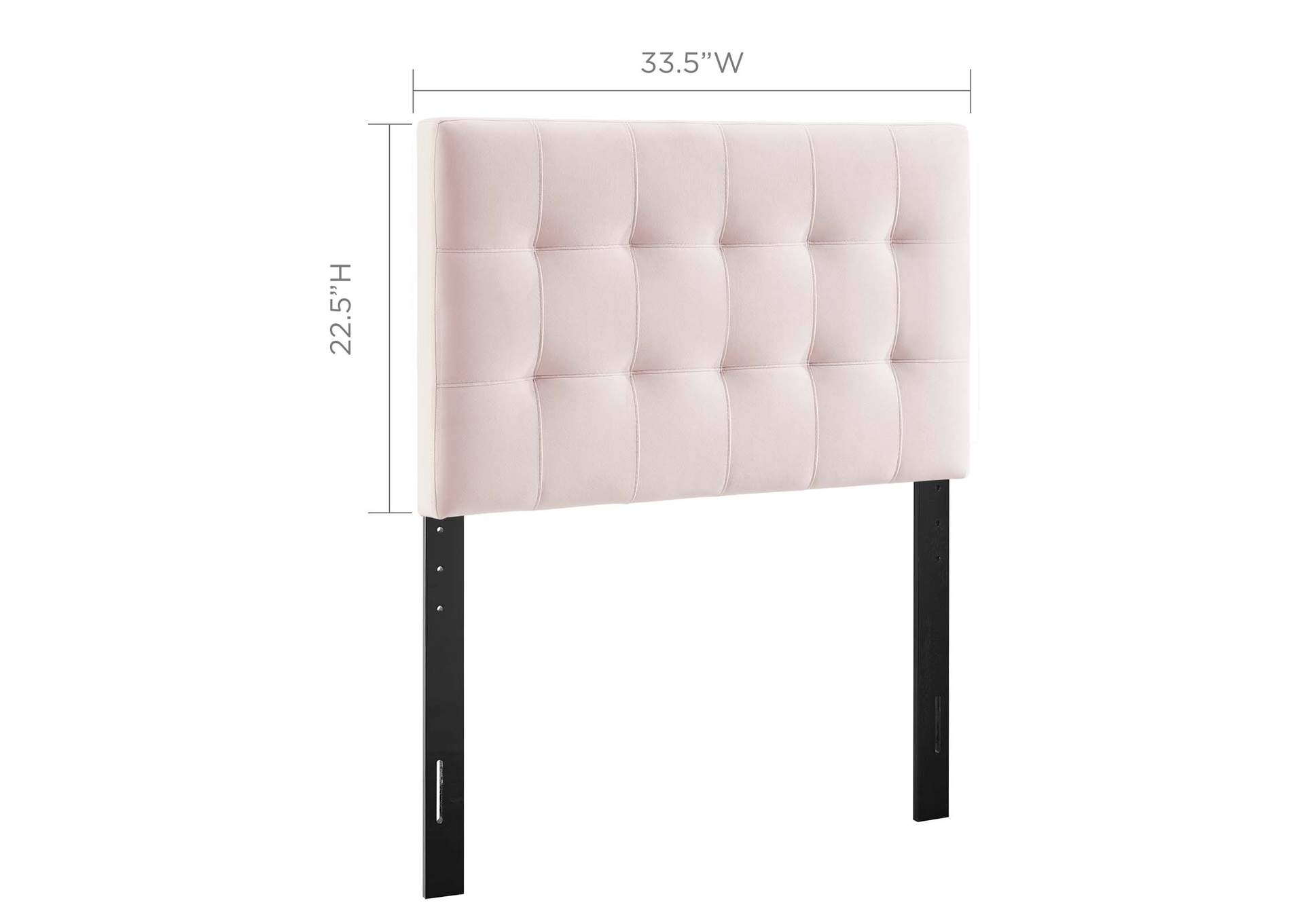 Lily Pink Biscuit Tufted Twin Performance Velvet Headboard,Modway