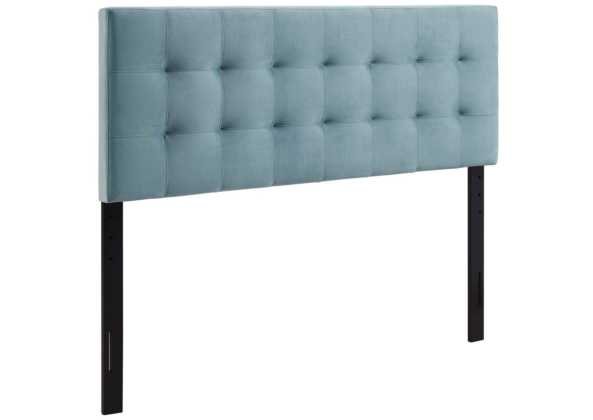 Lily Light Blue Queen Biscuit Tufted Performance Velvet Headboard,Modway
