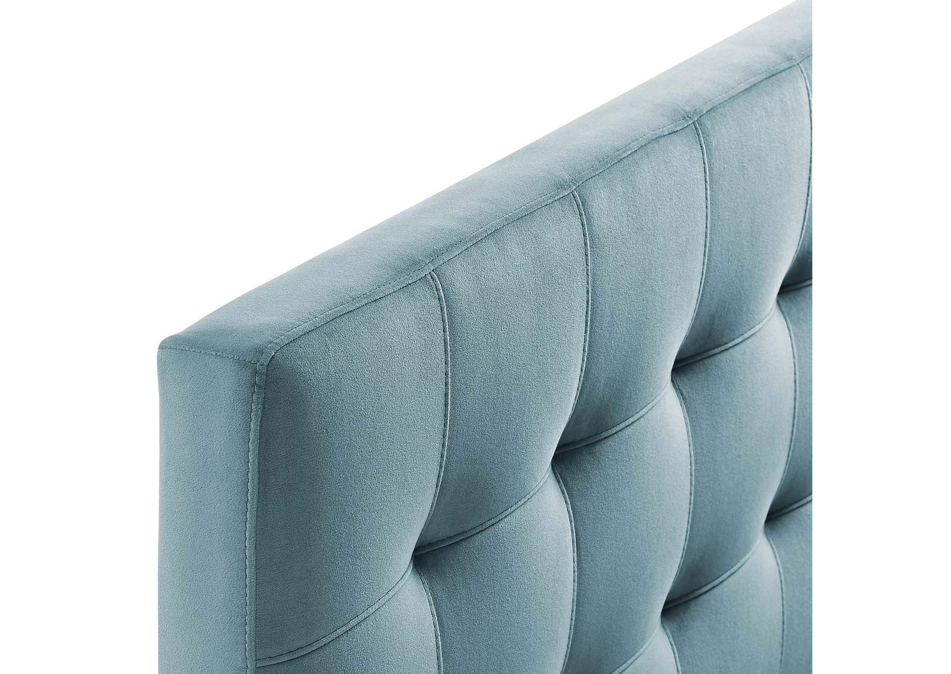 Lily Light Blue Queen Biscuit Tufted Performance Velvet Headboard,Modway