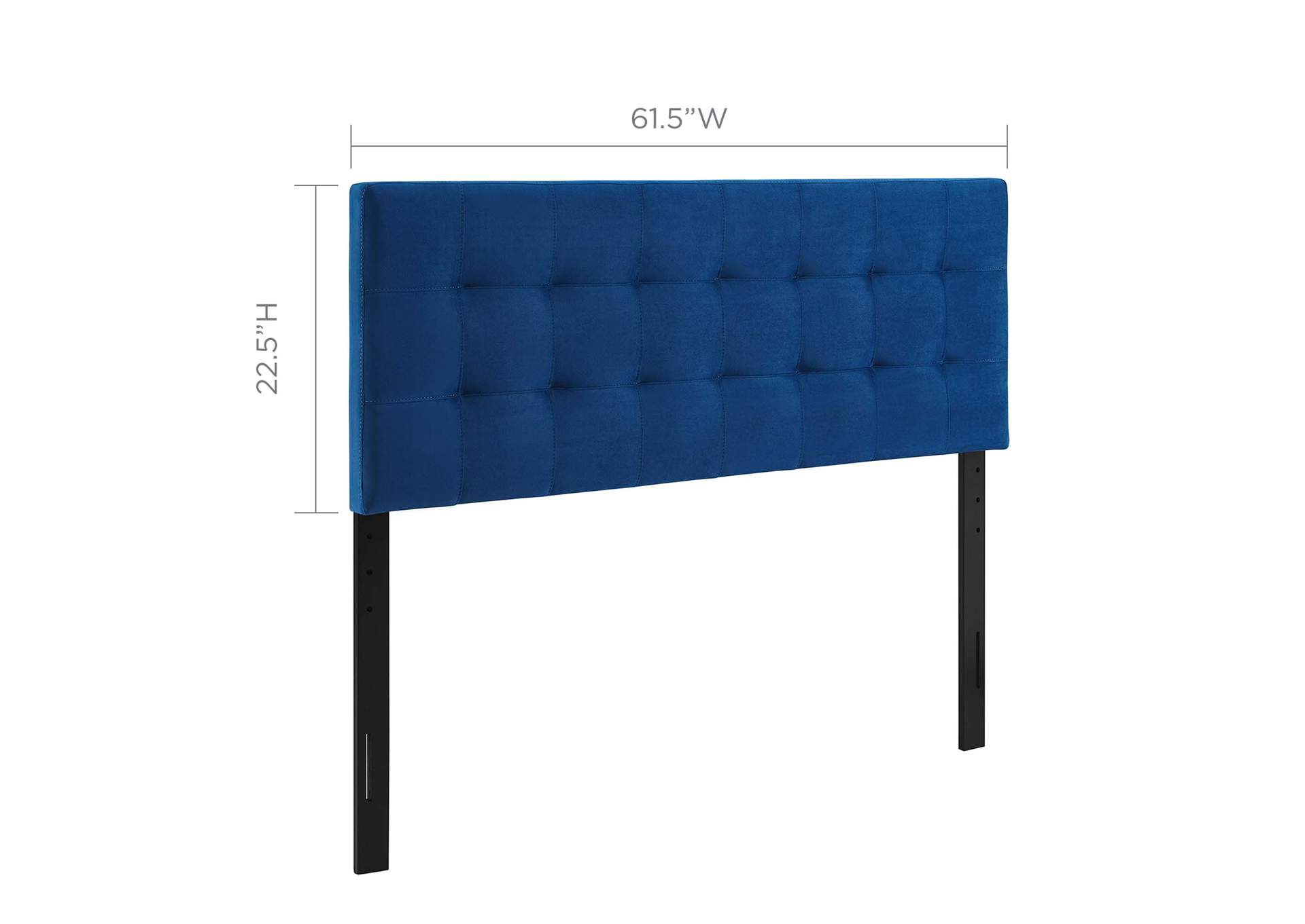 Lily Navy Queen Biscuit Tufted Performance Velvet Headboard,Modway