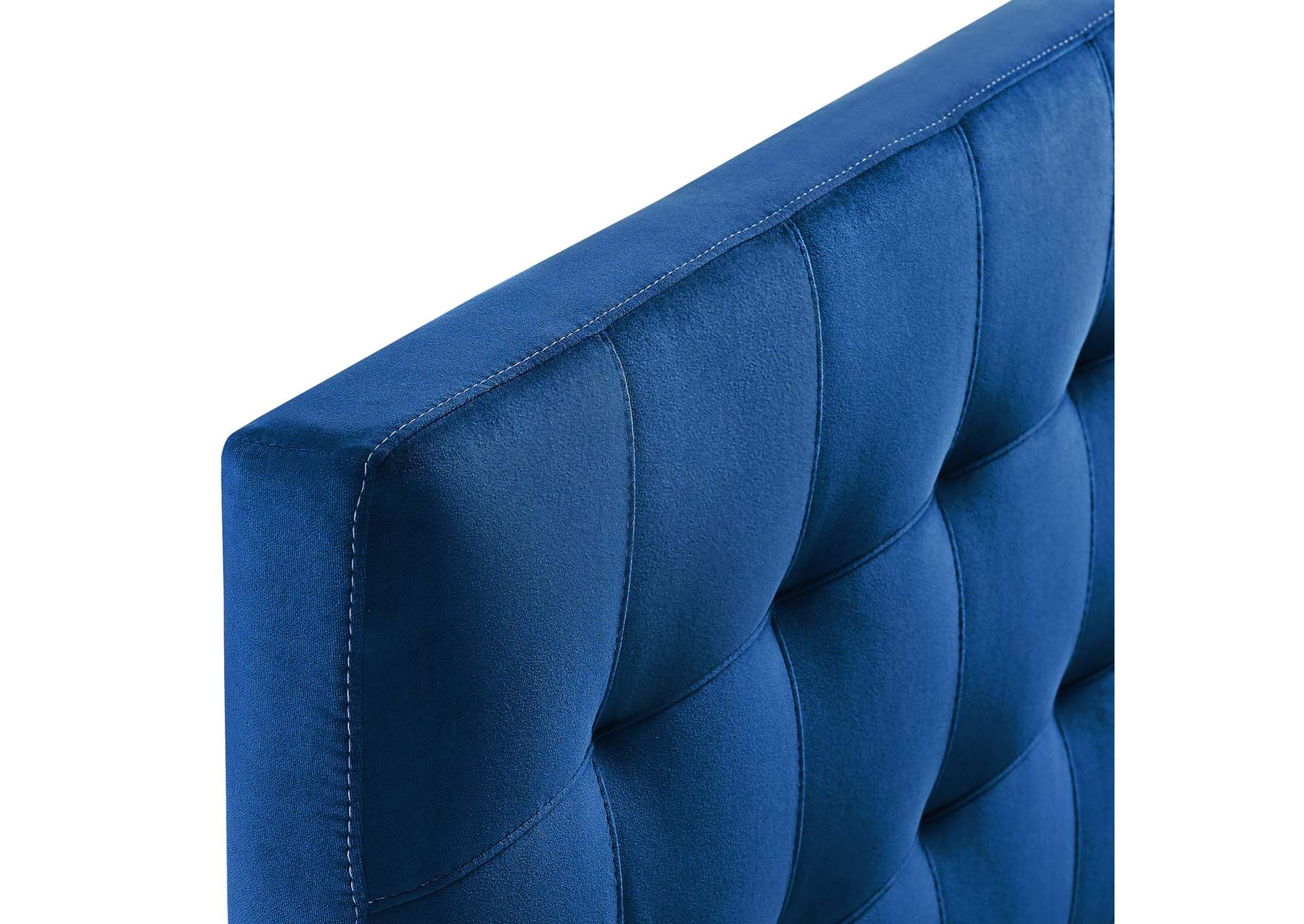 Lily Navy Queen Biscuit Tufted Performance Velvet Headboard,Modway