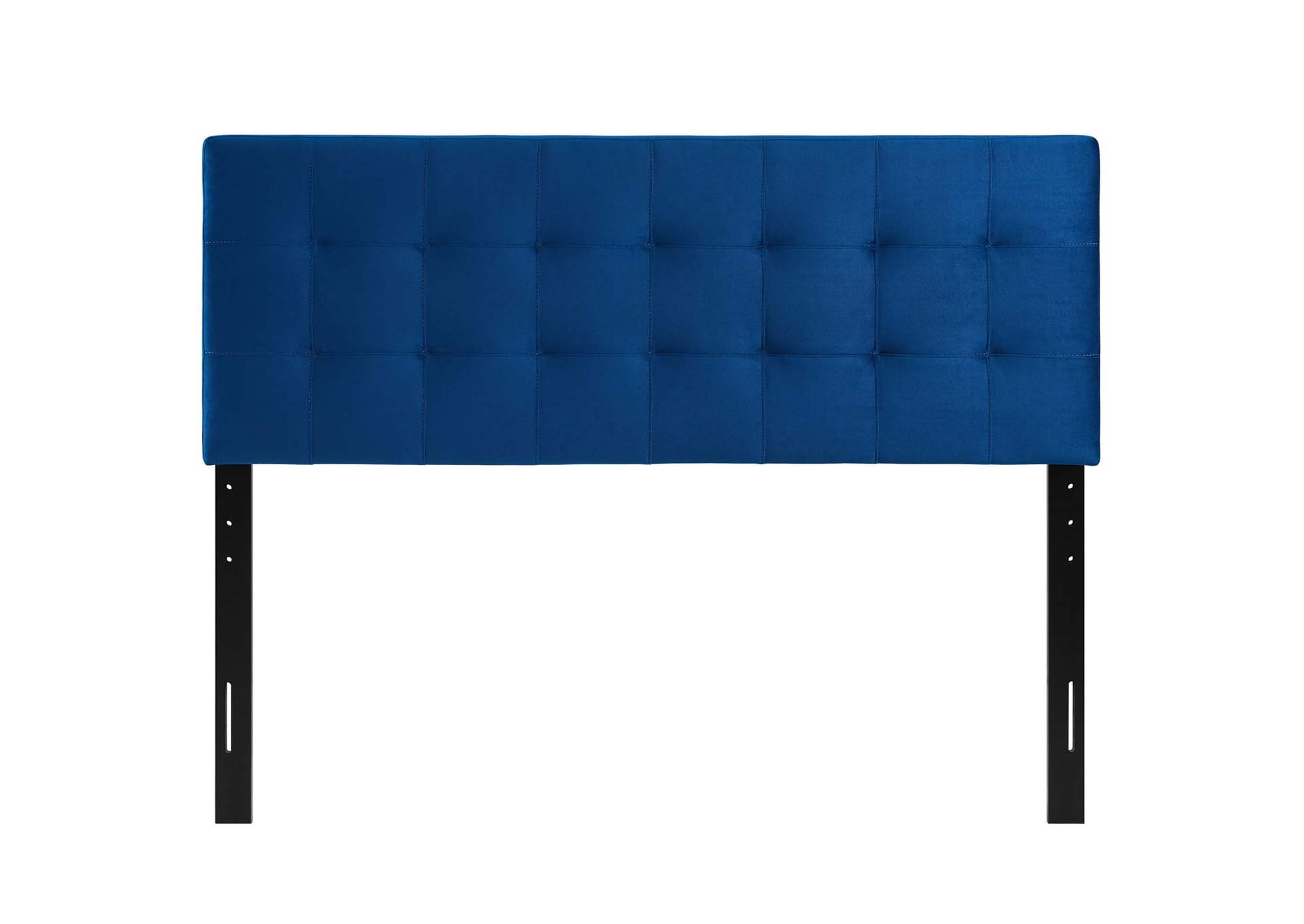 Lily Navy Queen Biscuit Tufted Performance Velvet Headboard,Modway