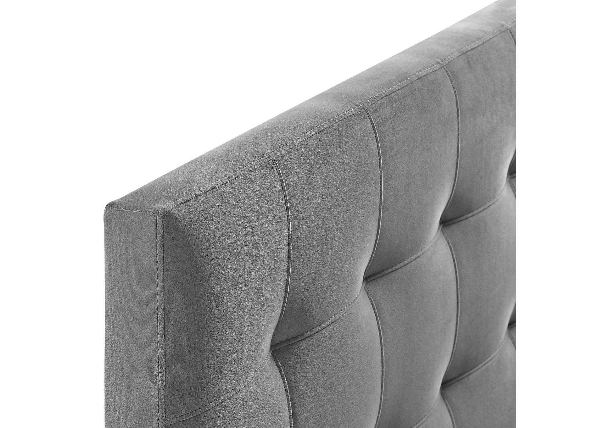 Lily Gray King Biscuit Tufted Performance Velvet Headboard,Modway