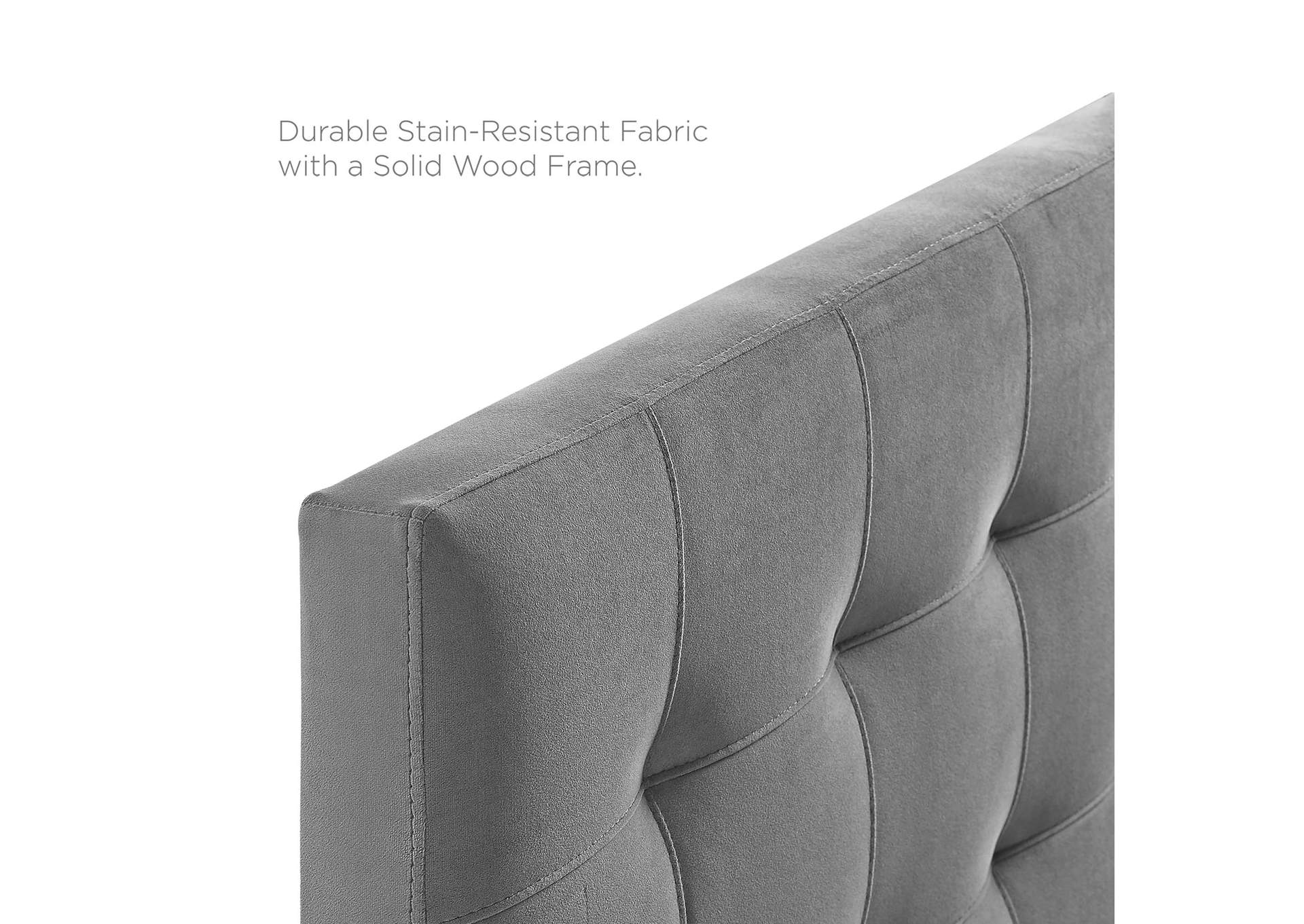 Lily Gray King Biscuit Tufted Performance Velvet Headboard,Modway