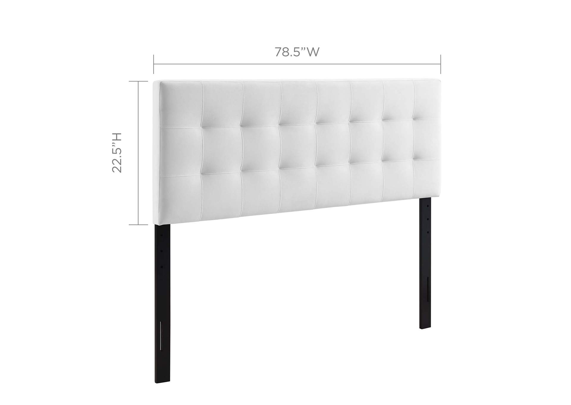Lily White King Biscuit Tufted Performance Velvet Headboard,Modway