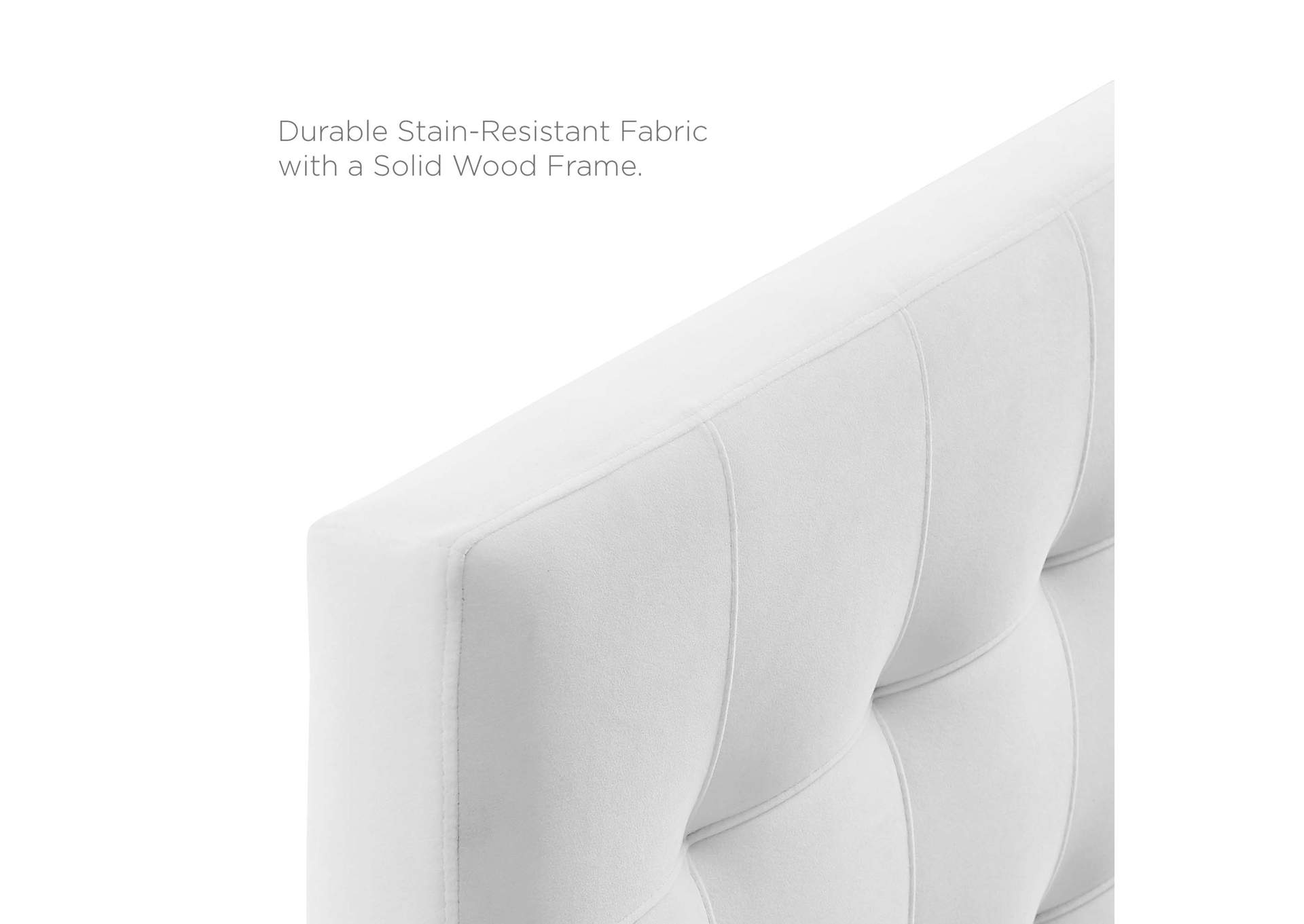 Lily White King Biscuit Tufted Performance Velvet Headboard,Modway