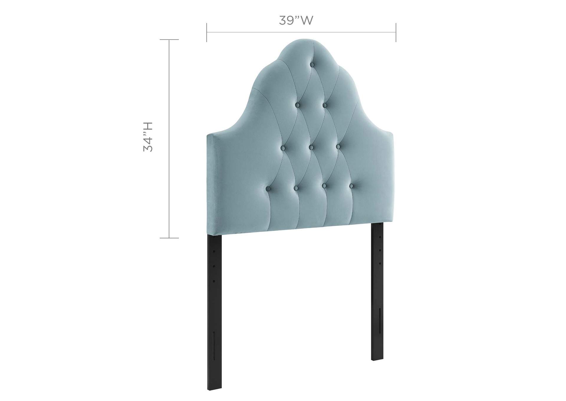 Sovereign Light Blue Twin Diamond Tufted Performance Velvet Headboard,Modway