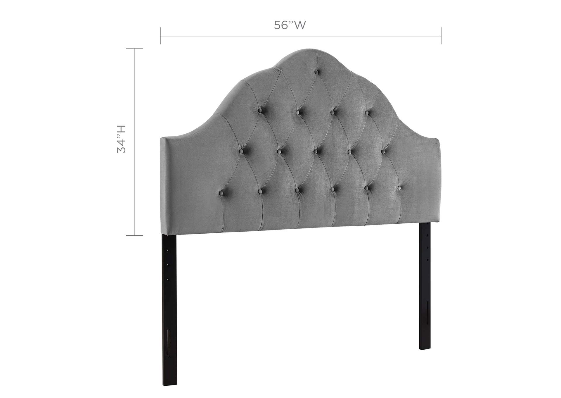 Sovereign Gray Full Diamond Tufted Performance Velvet Headboard,Modway