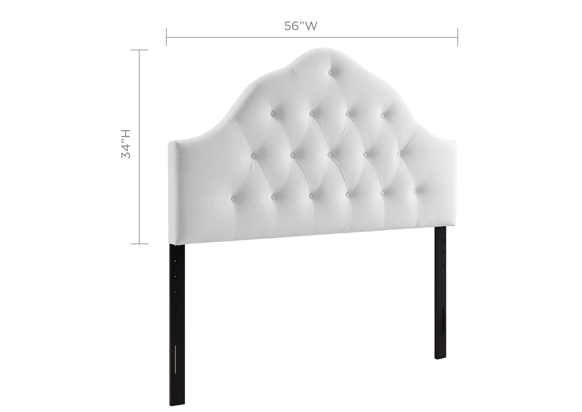 Sovereign White Full Diamond Tufted Performance Velvet Headboard,Modway
