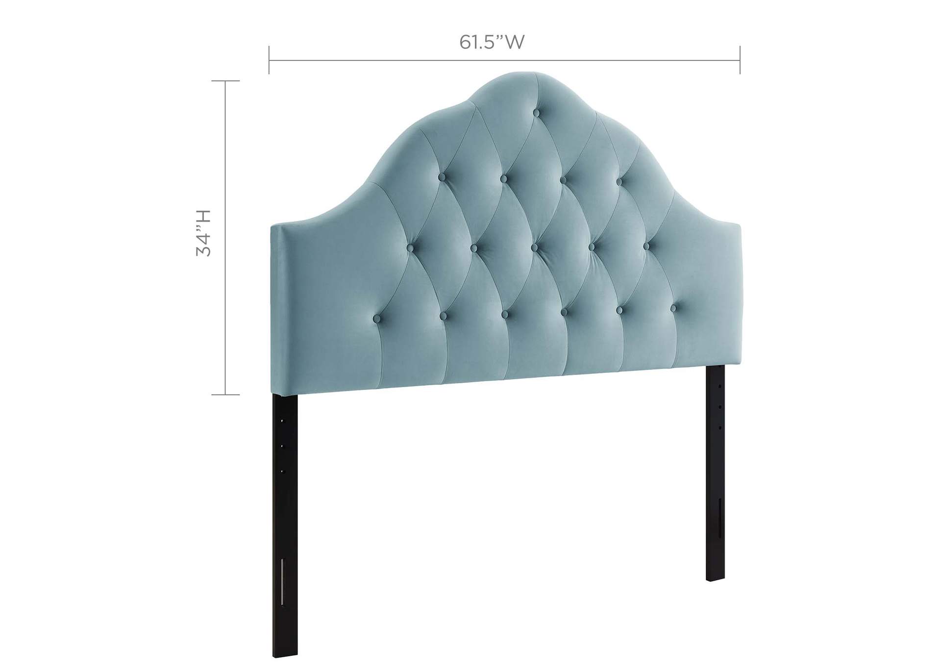 Sovereign Light Blue Queen Diamond Tufted Performance Velvet Headboard,Modway