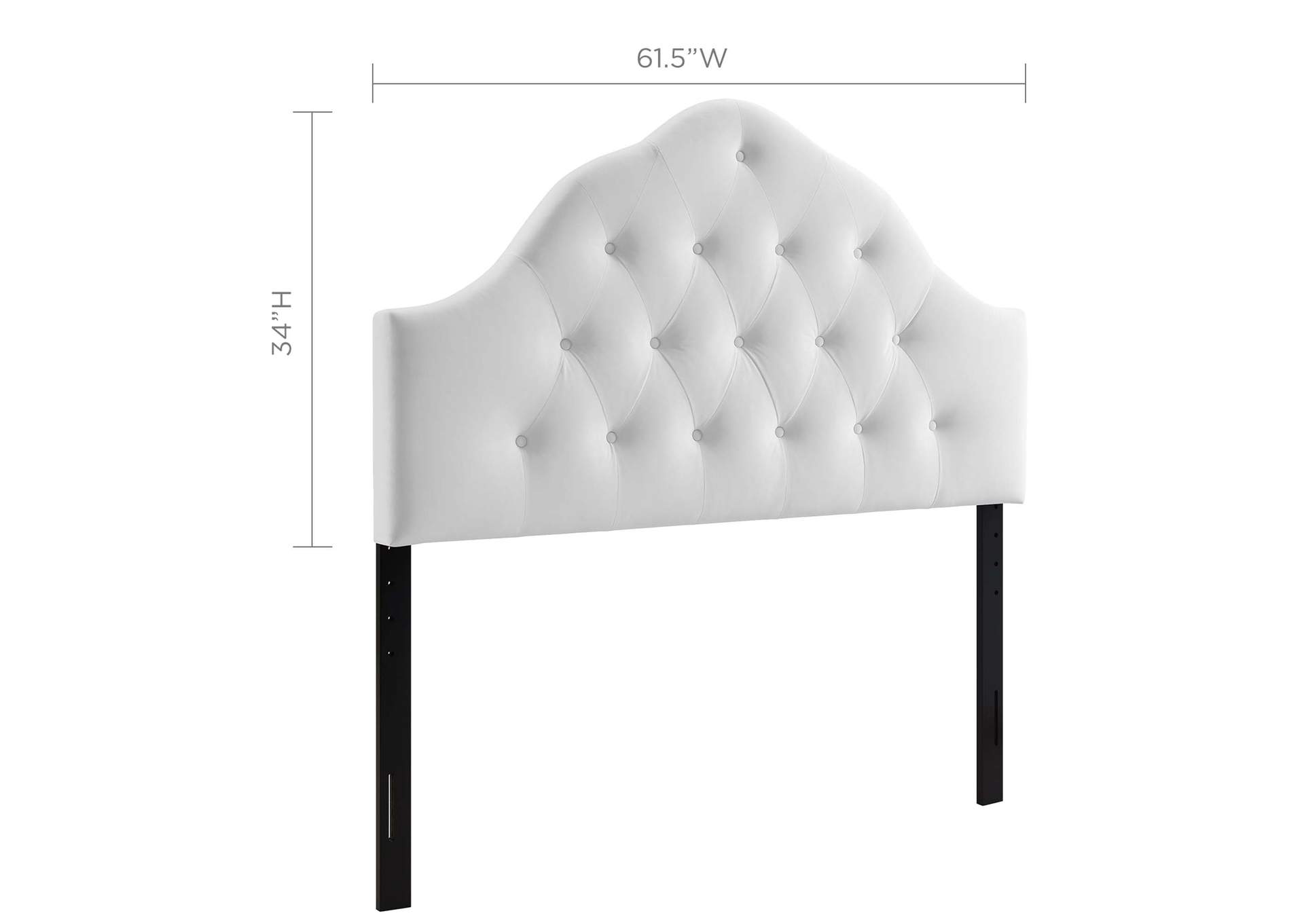 Sovereign White Queen Diamond Tufted Performance Velvet Headboard,Modway